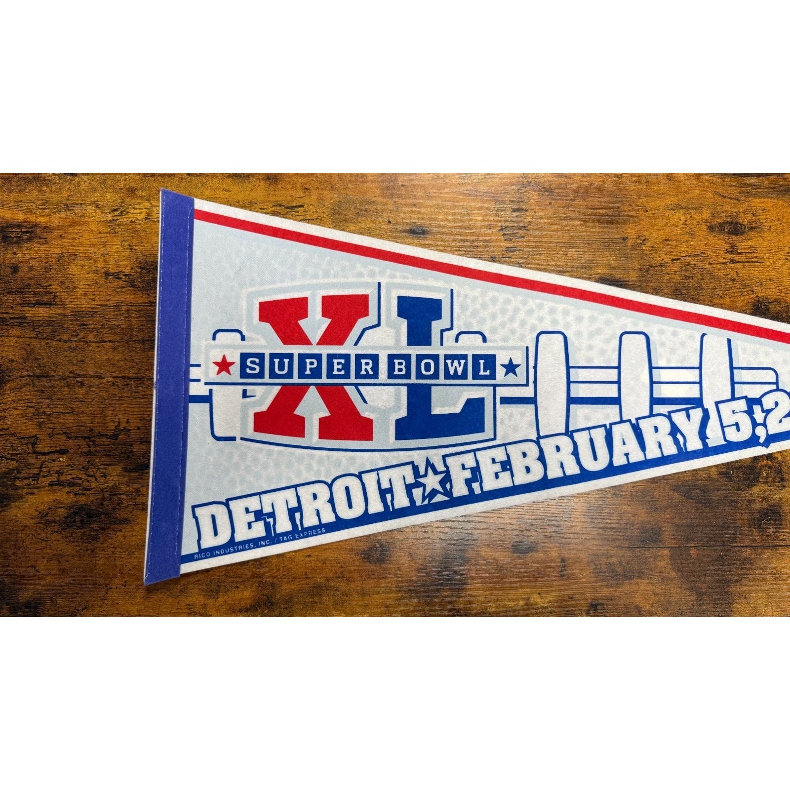 Vintage 2006 NFL Super Bowl XL Detroit Lions pennant