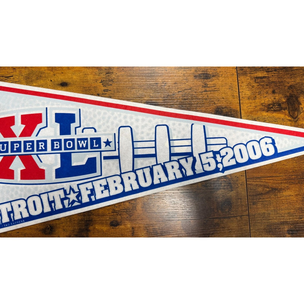 Vintage 2006 NFL Super Bowl XL Detroit Lions pennant