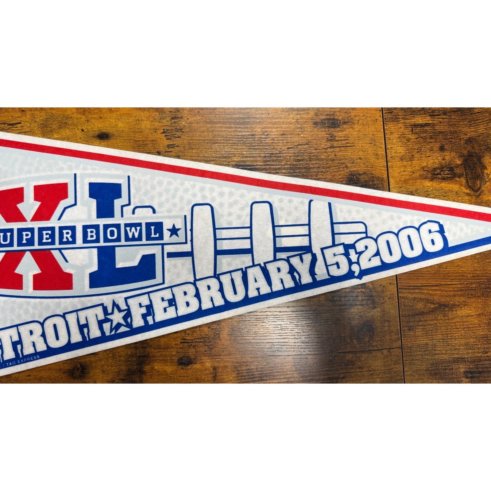 Vintage 2006 NFL Super Bowl XL Detroit Lions pennant