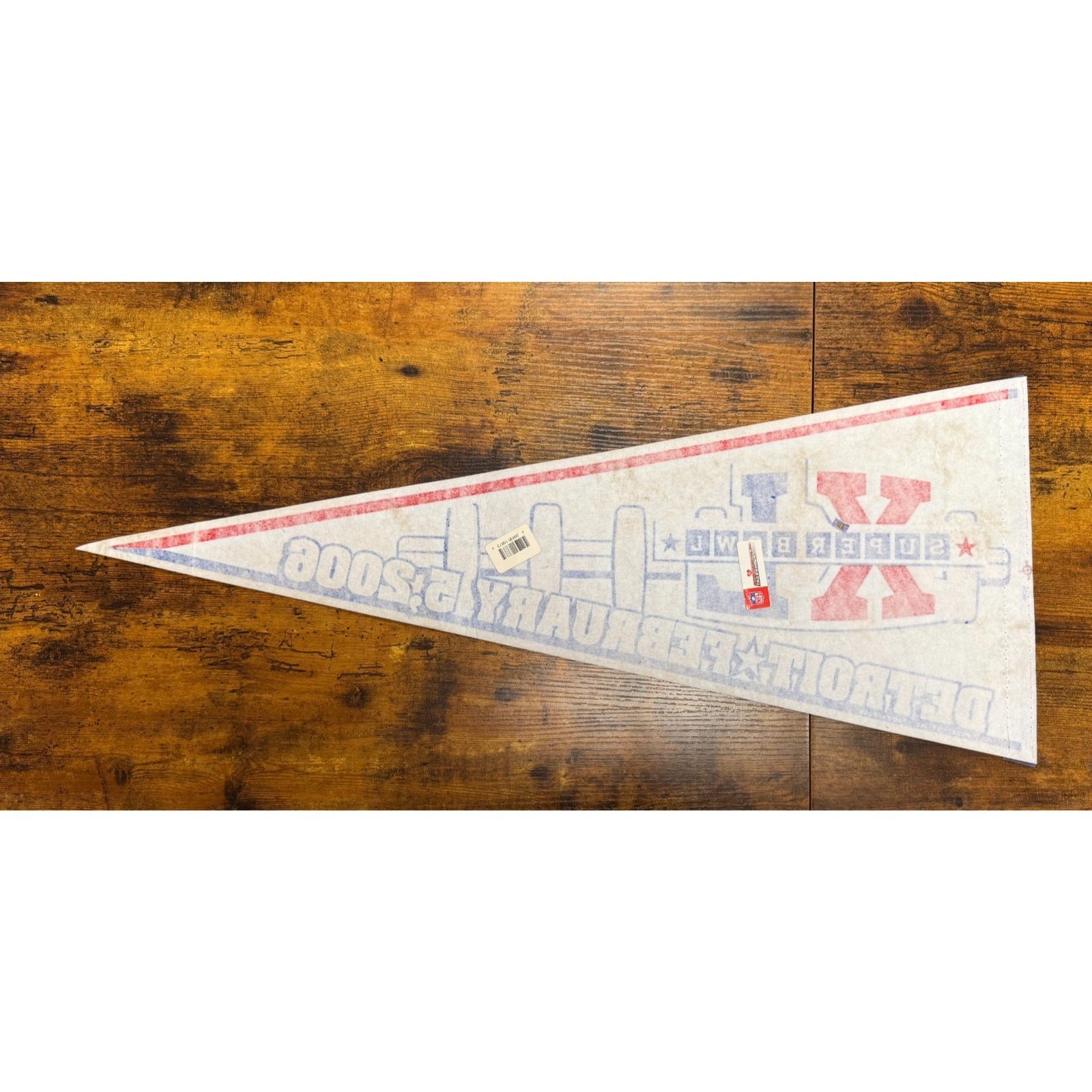 Vintage 2006 NFL Super Bowl XL Detroit Lions pennant