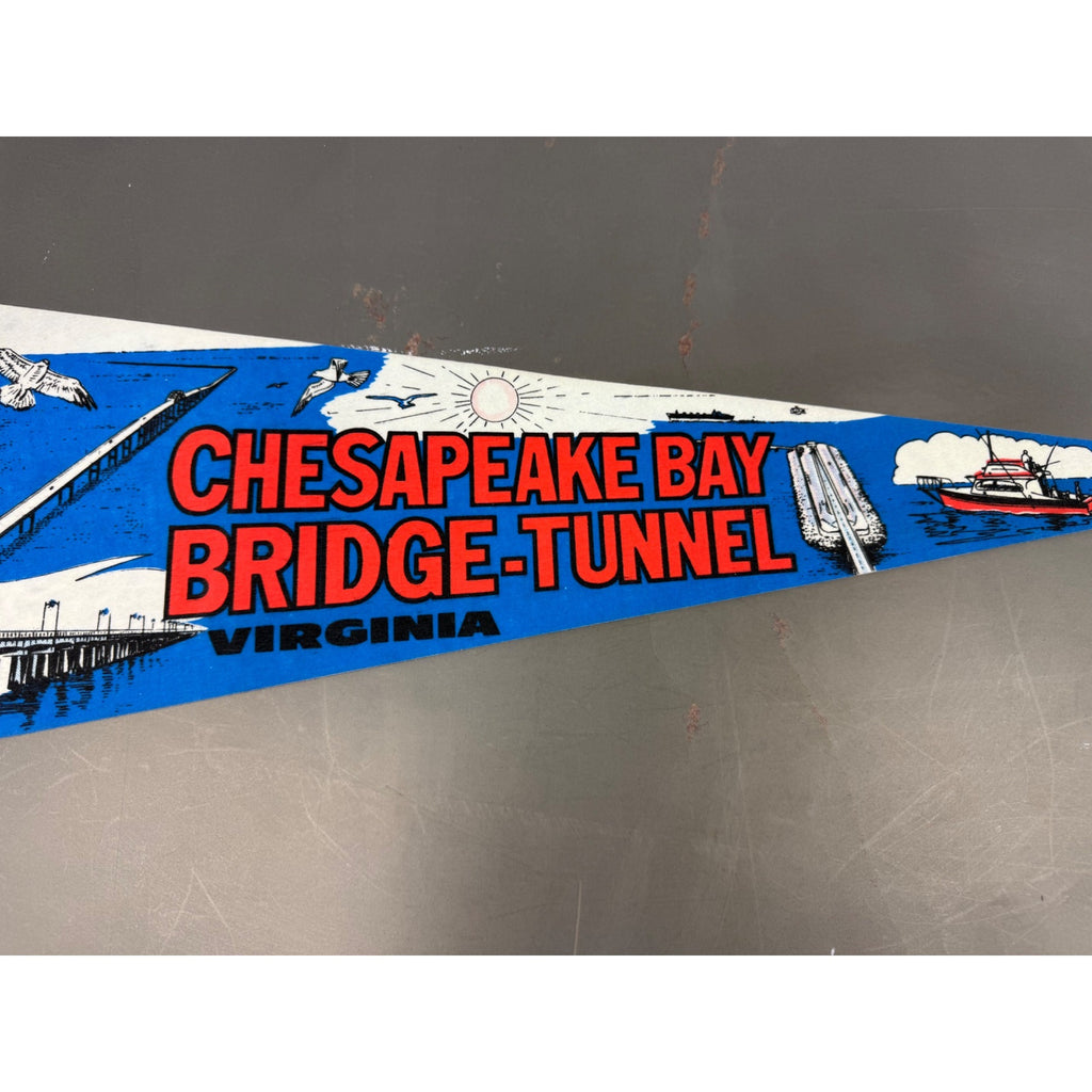 Vintage Chesapeake Bay Bridge-Tunnel, Virginia pennant