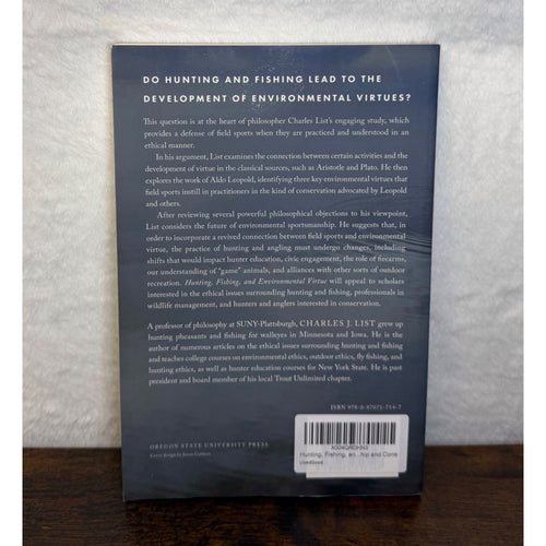 Hunting Fishing And Environmental Virtue By Charles J. List Paperback