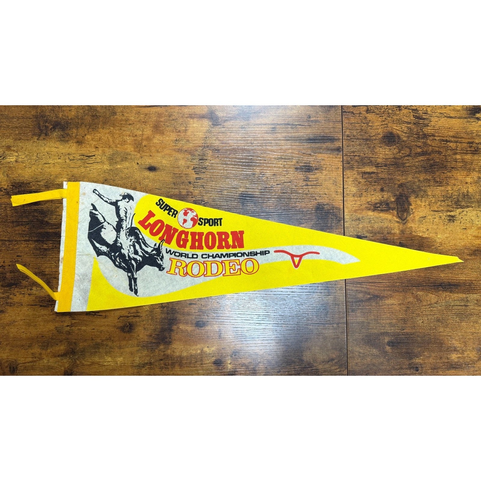 Vintage Super Sport Longhorn World Chamionship Rodeo pennant