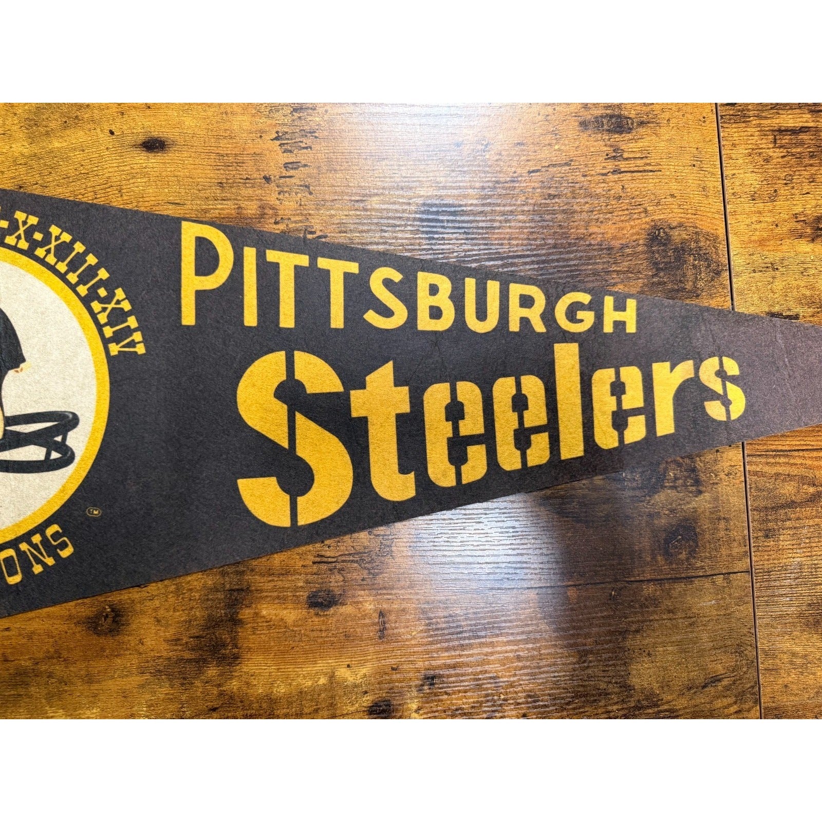 Vintage NFL Super Bowl Champions Pittsburgh Steelers pennant