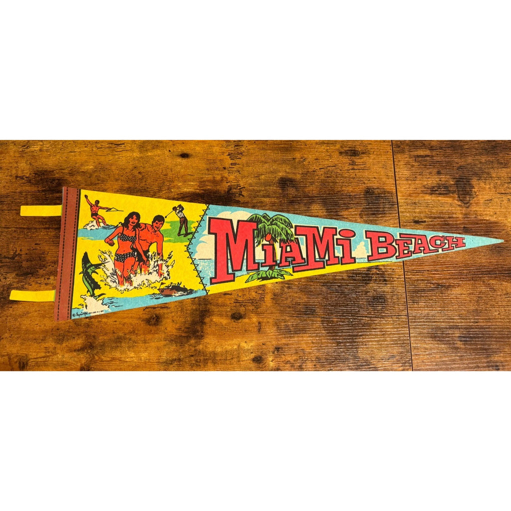 Vintage 1974 Miami Beach pennant