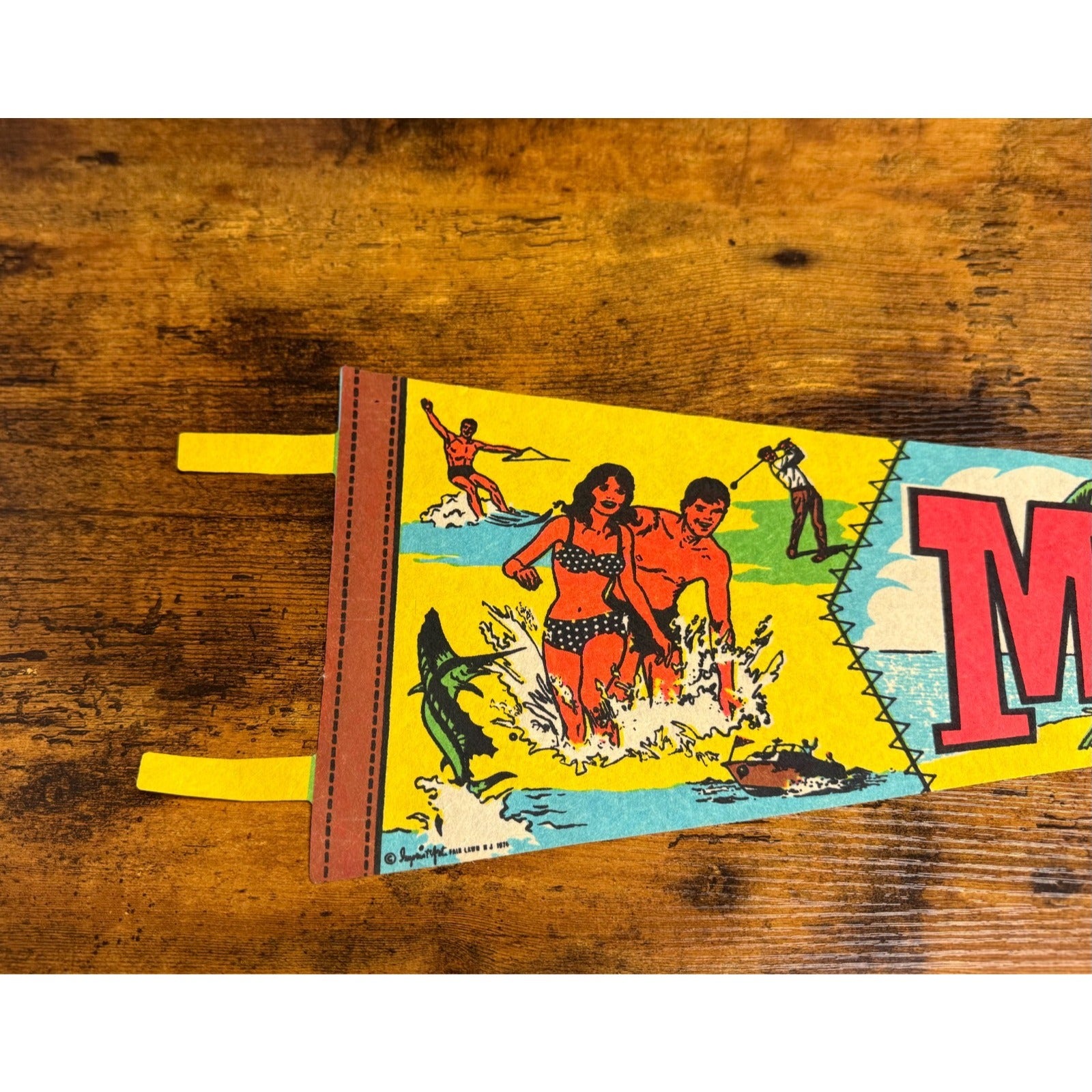Vintage 1974 Miami Beach pennant