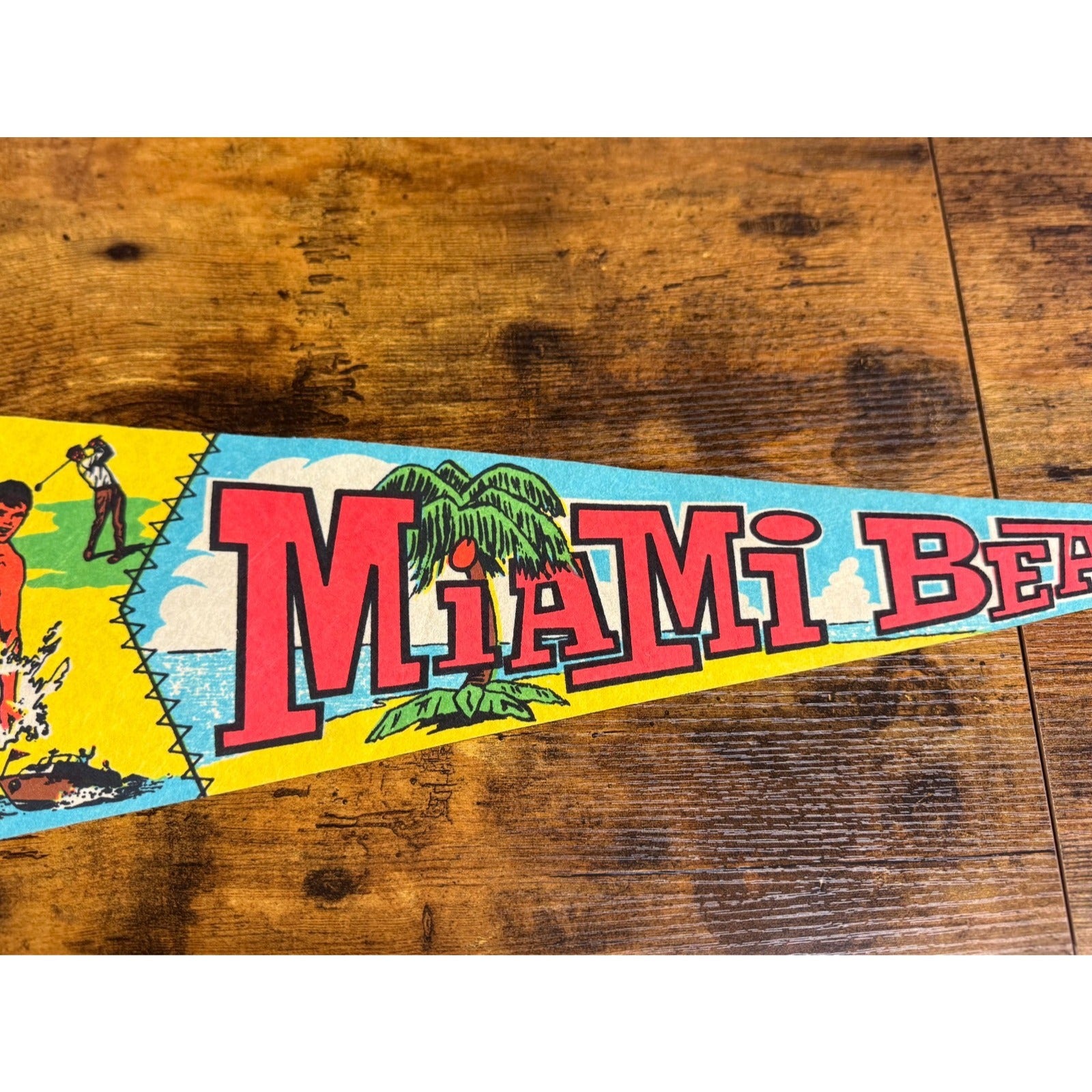 Vintage 1974 Miami Beach pennant