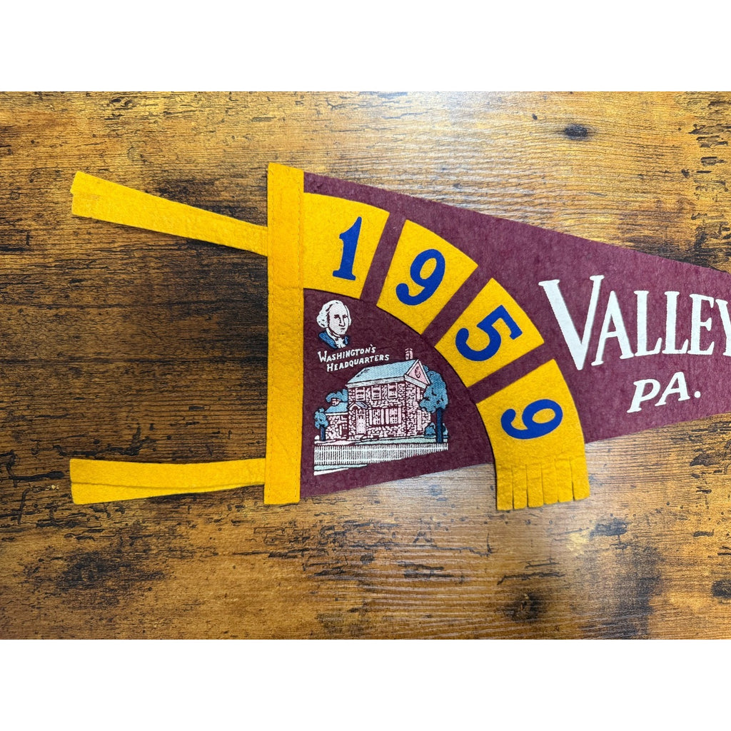 Vintage 1959 Valley Forge, Pennsylvania pennant