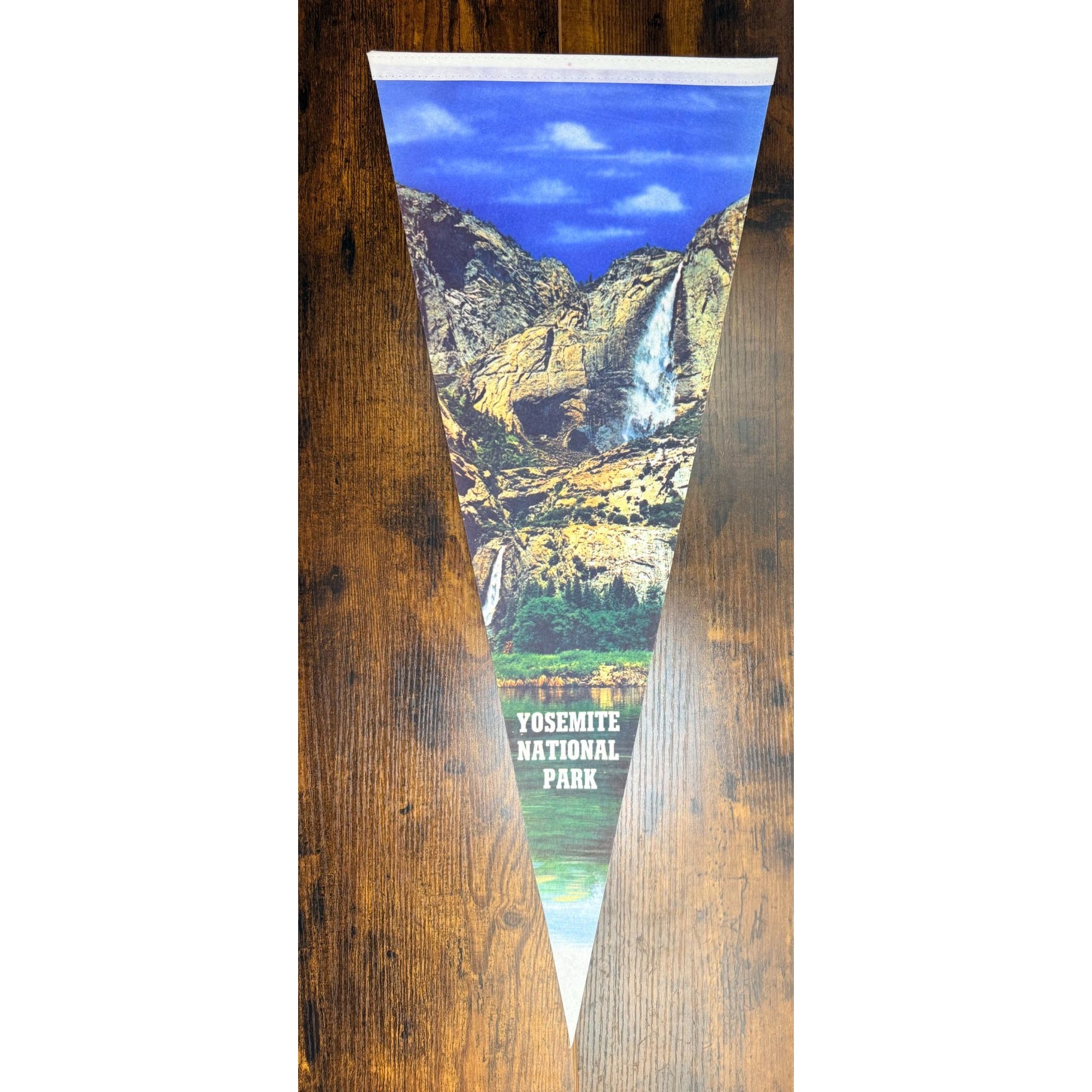 Yosemite National Park Pennant Banner With Scenic Waterfall Design 28.5 inches
