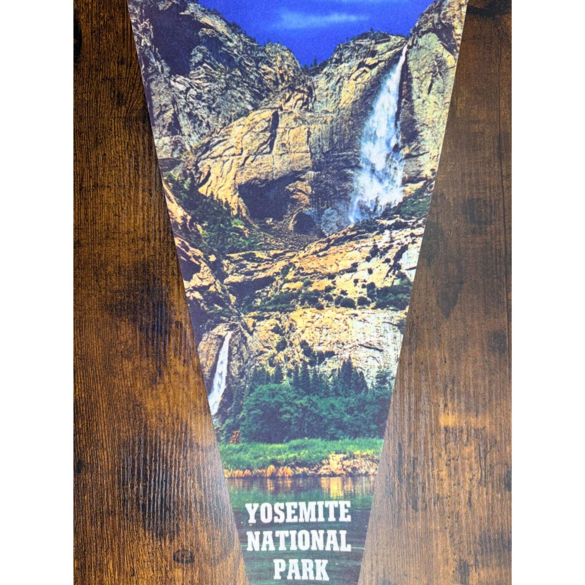 Yosemite National Park Pennant Banner With Scenic Waterfall Design 28.5 inches
