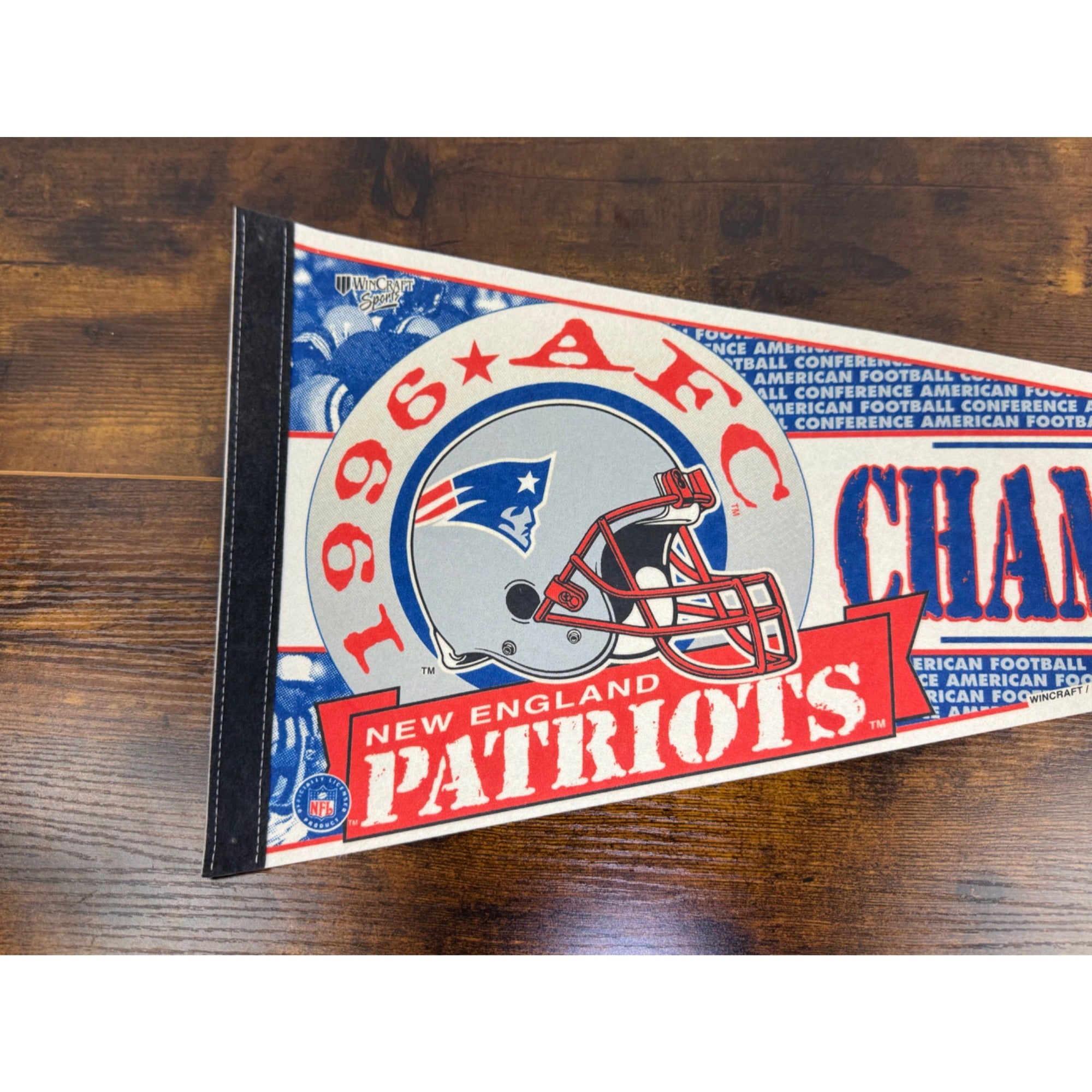1996 New England Patriots AFC Champions Super Bowl XXXI WinCraft Felt Pennant