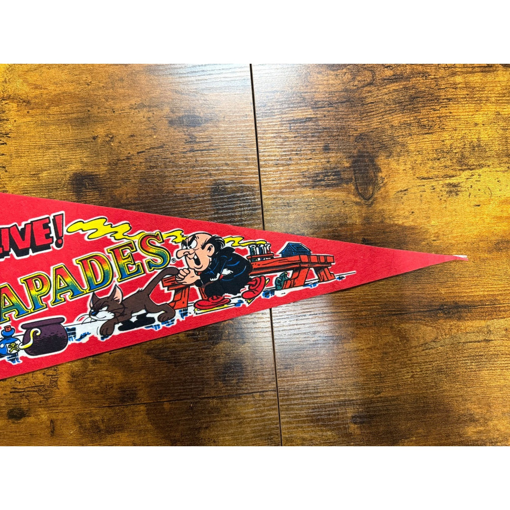 Vintage Smurfs alive in Ice Capades pennant