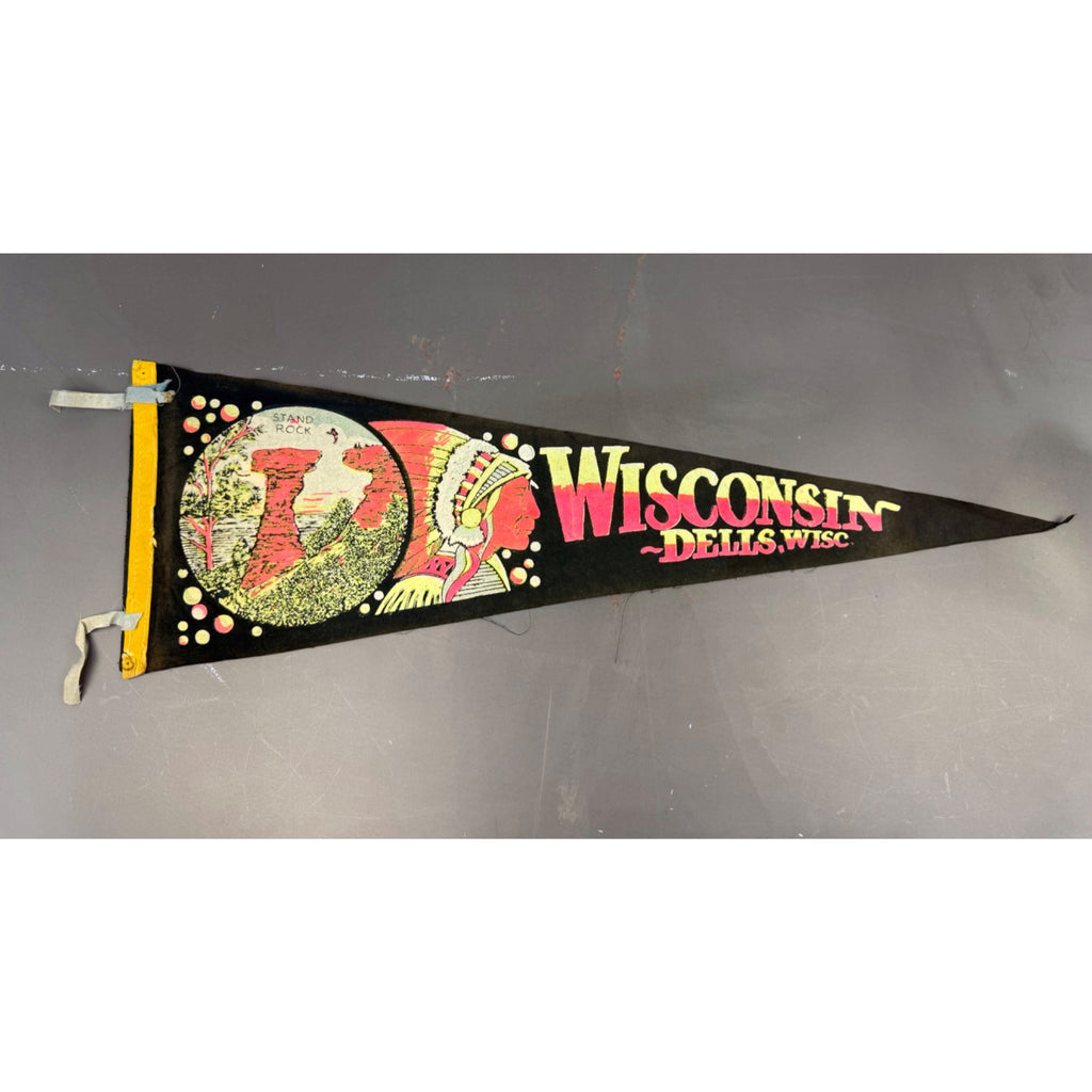 Vintage Wisconsin Dells, Wisconsin pennant damaged