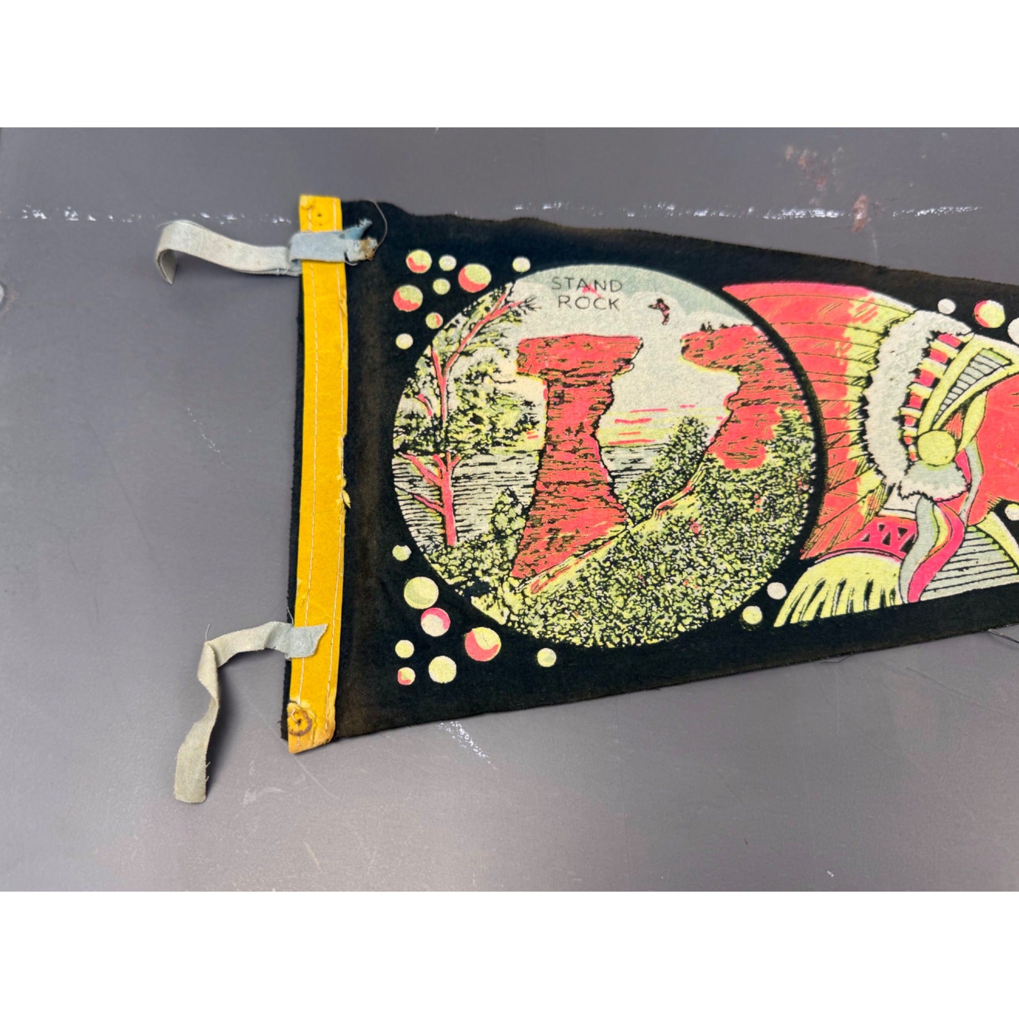 Vintage Wisconsin Dells, Wisconsin pennant damaged