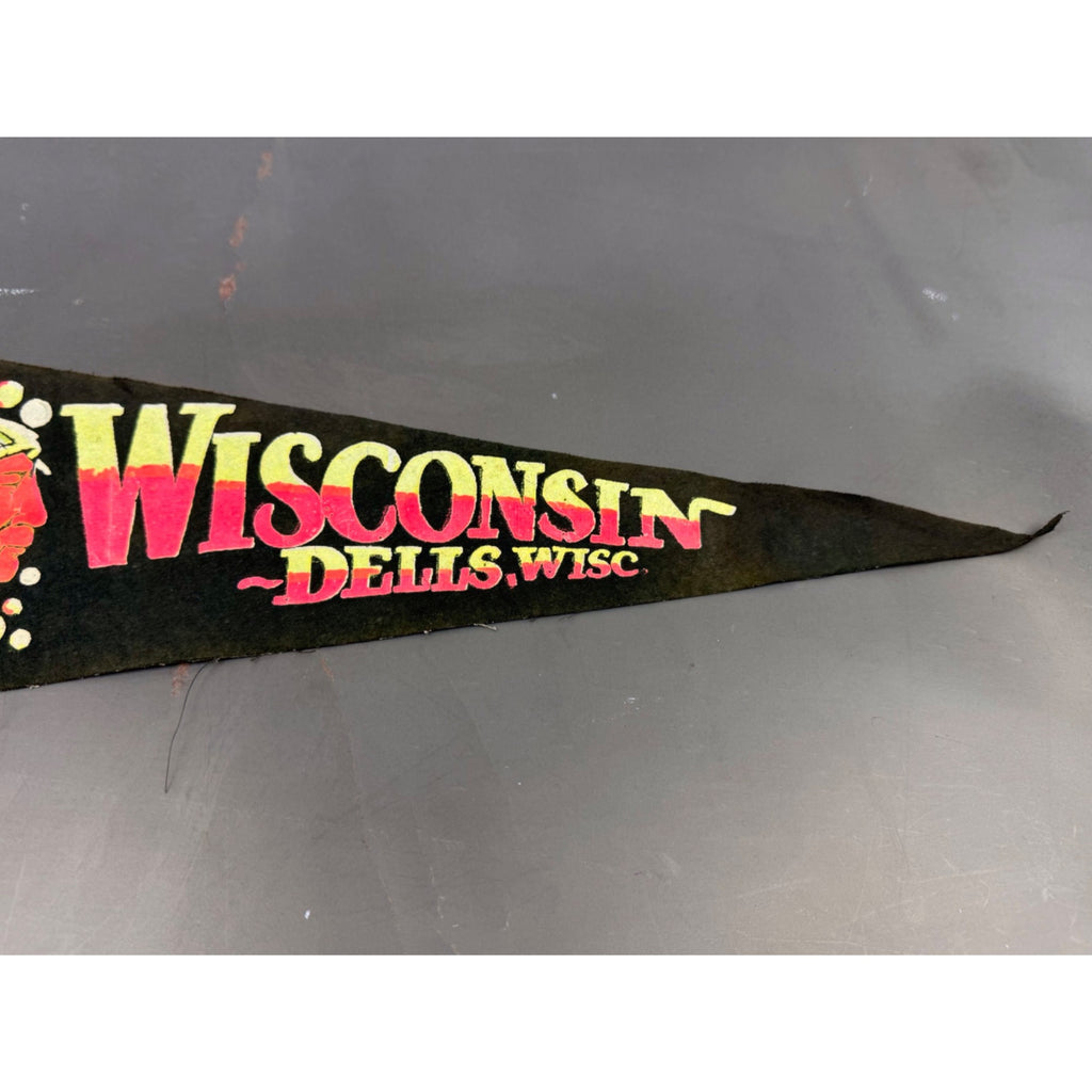Vintage Wisconsin Dells, Wisconsin pennant damaged