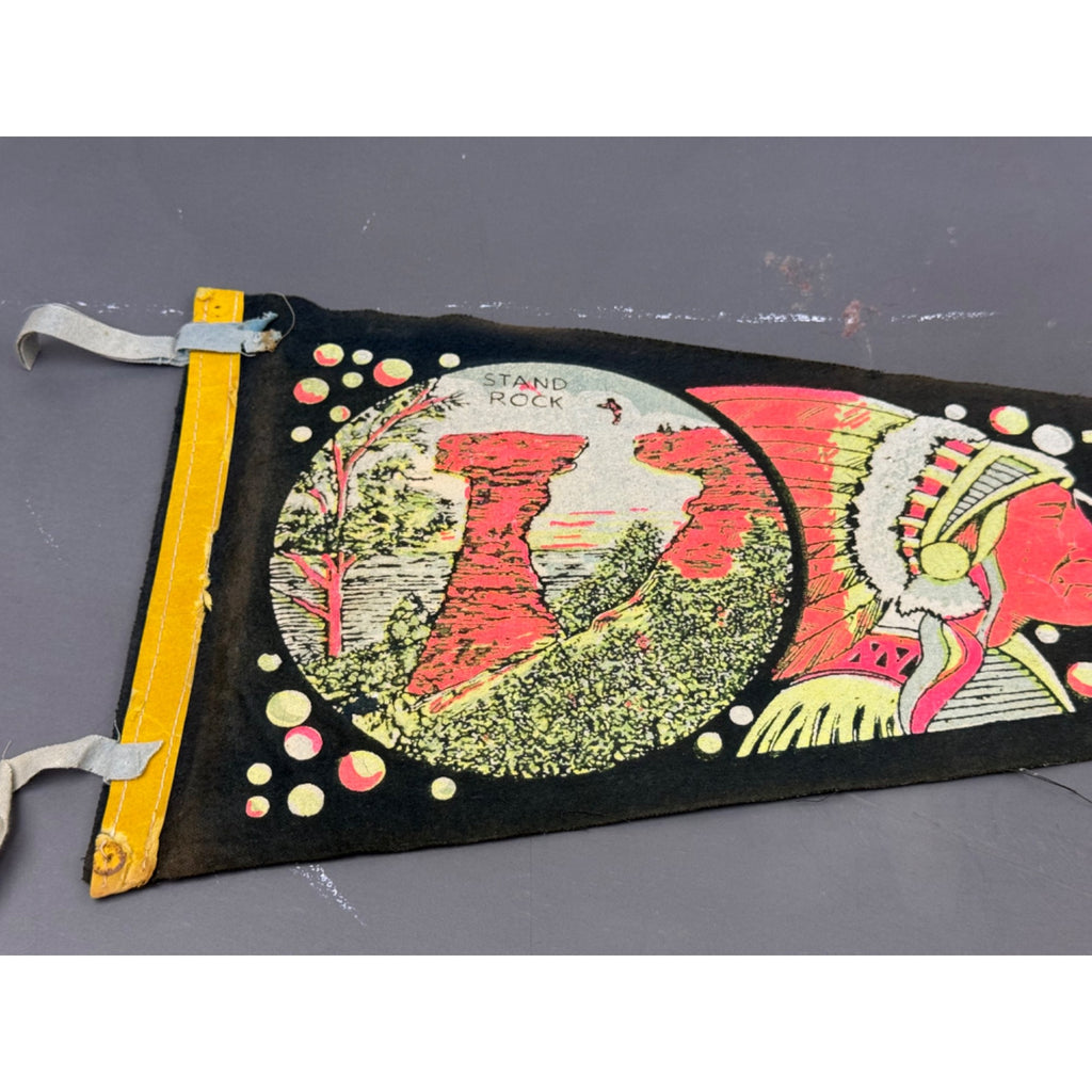 Vintage Wisconsin Dells, Wisconsin pennant damaged