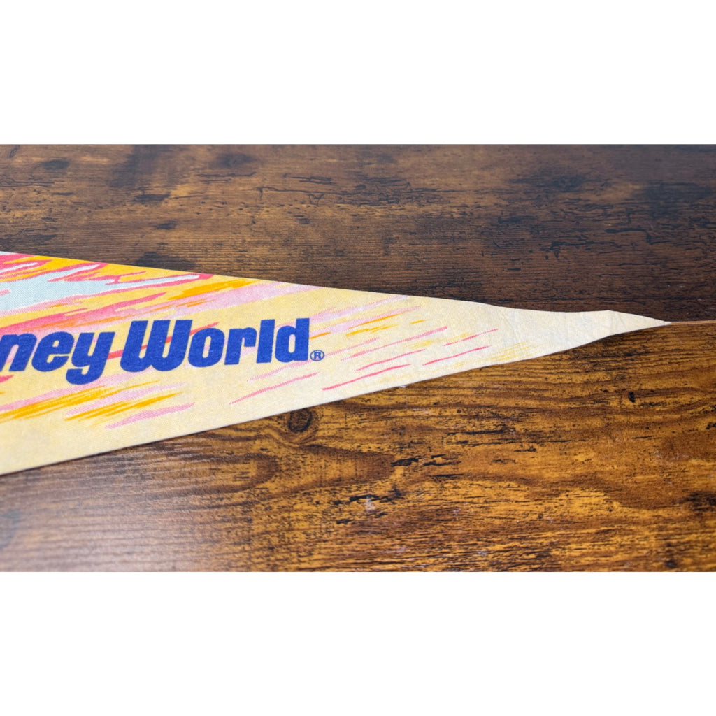 Vintage Walt Disney World 25th Anniversary Pennant With Classic Characters