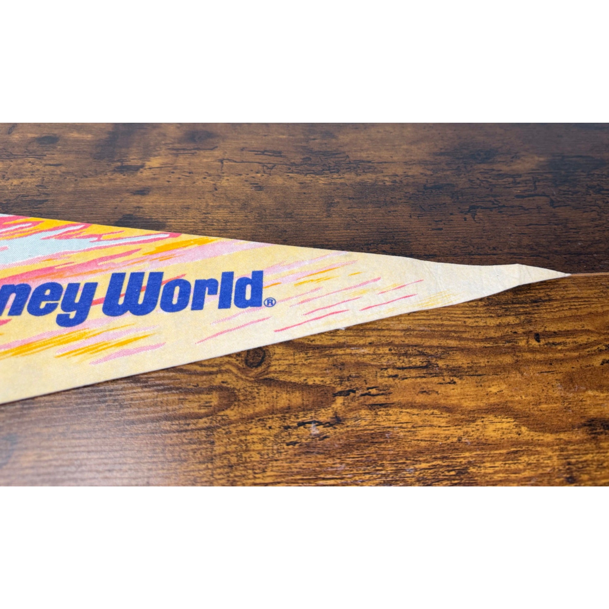 Vintage Walt Disney World 25th Anniversary Pennant With Classic Characters