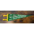 Vintage Oslo Norway Felt Pennant With Panorama Kringsjå Design Green & Yellow