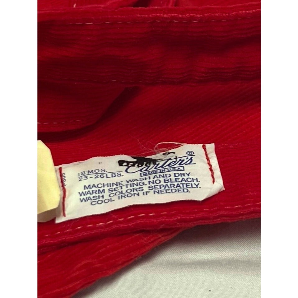 Vintage Carter's red corduroy overalls size 18 months
