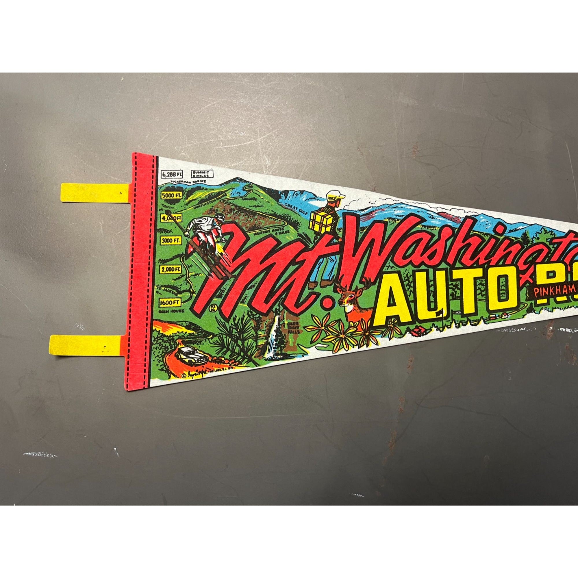 Vintage 1974 Mt. Washington Auto Road Pinkham Notch, NH pennant