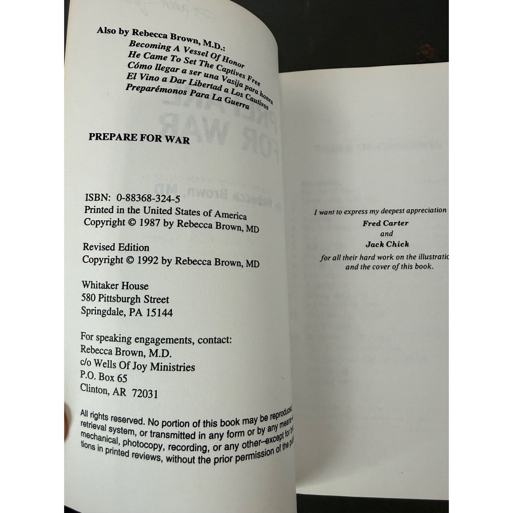 Prepare For War By Rebecca Brown MD Spiritual Warfare Paperback Revised Edition