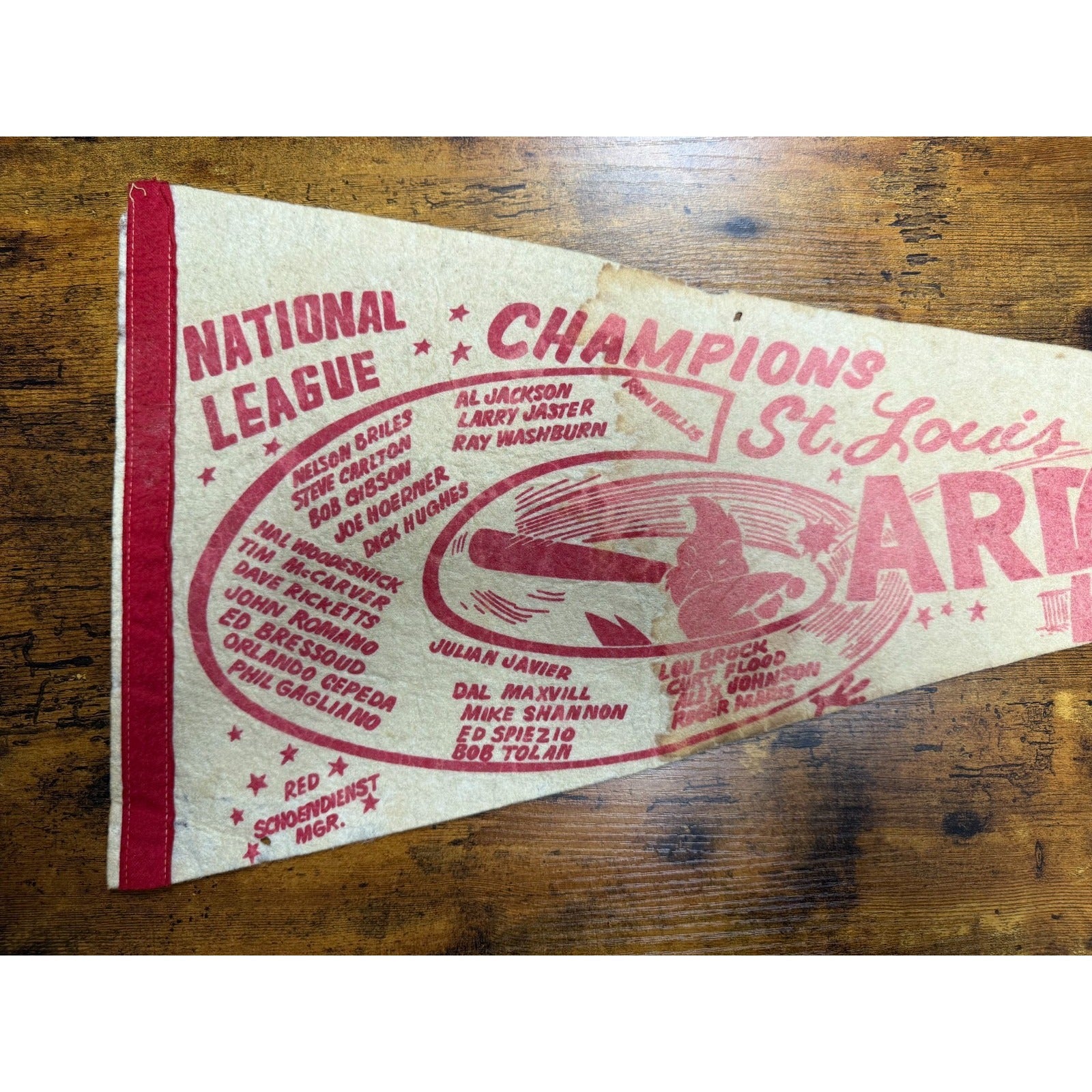 Vintage 1967 St. Louis Cardinals National League Champions Scroll Pennant