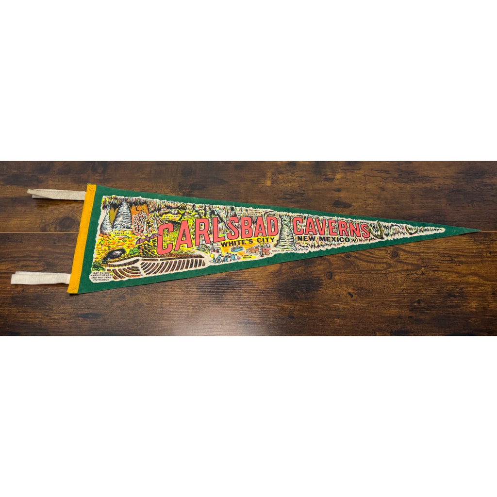 Vintage Carlsbad Caverns Felt Pennant Whites City New Mexico Souvenir 27 “