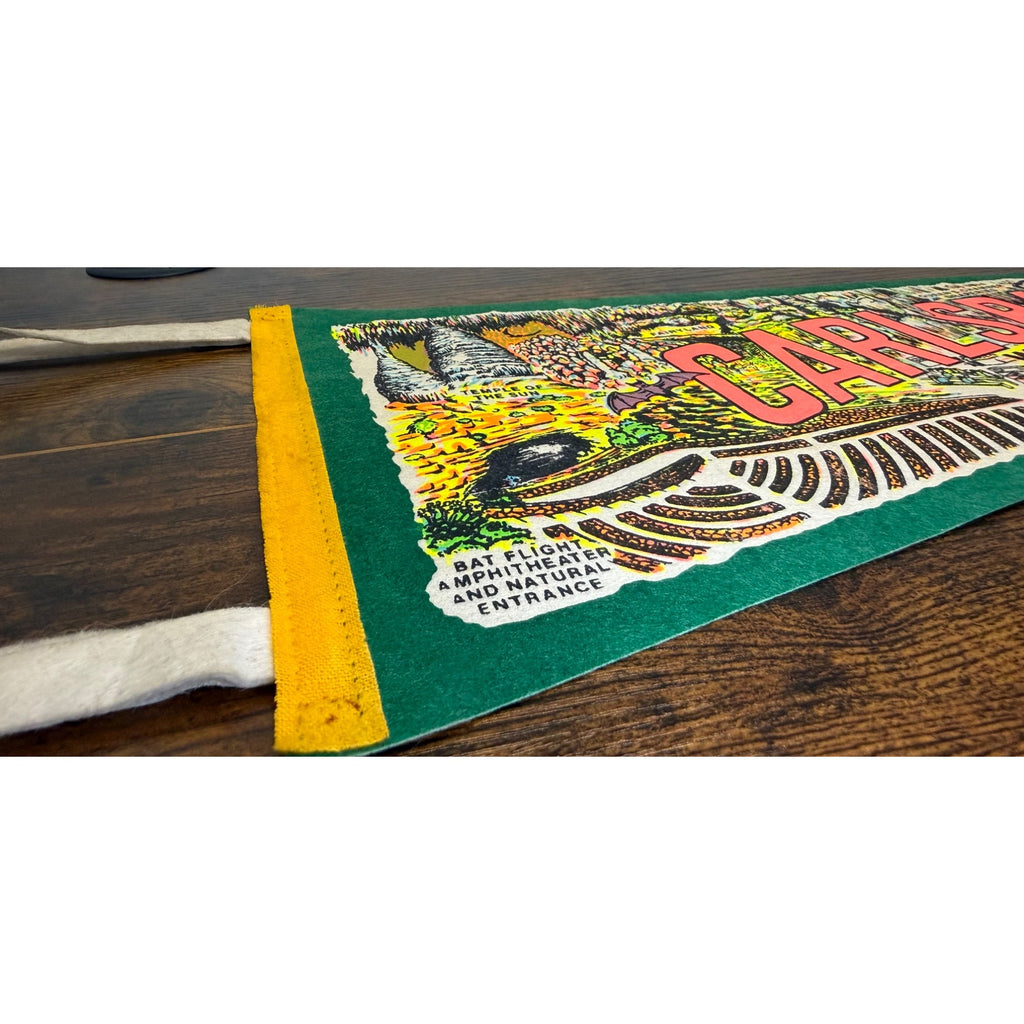 Vintage Carlsbad Caverns Felt Pennant Whites City New Mexico Souvenir 27 “