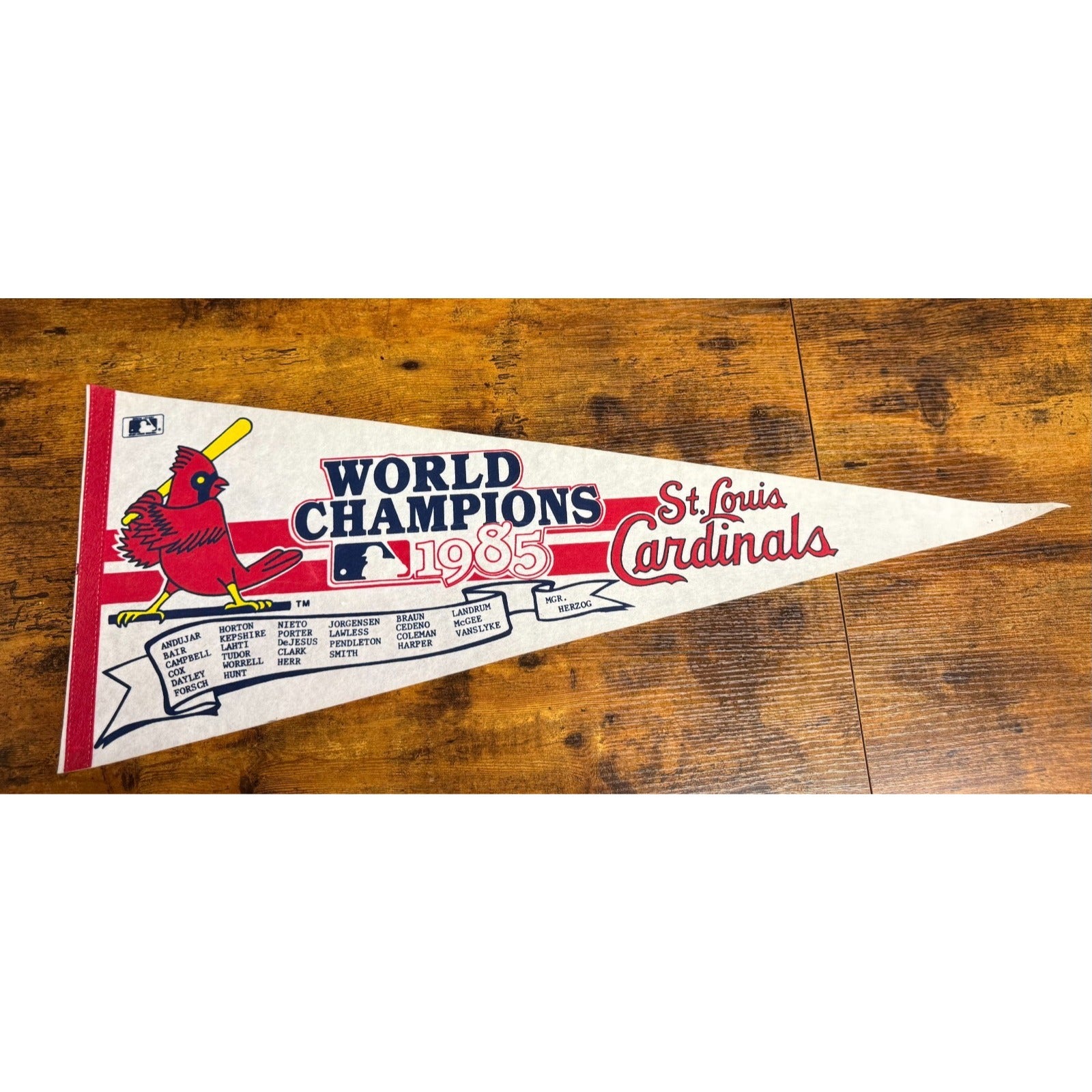 Vintage 1985 MLB St. Louis Cardinals World Champions pennant
