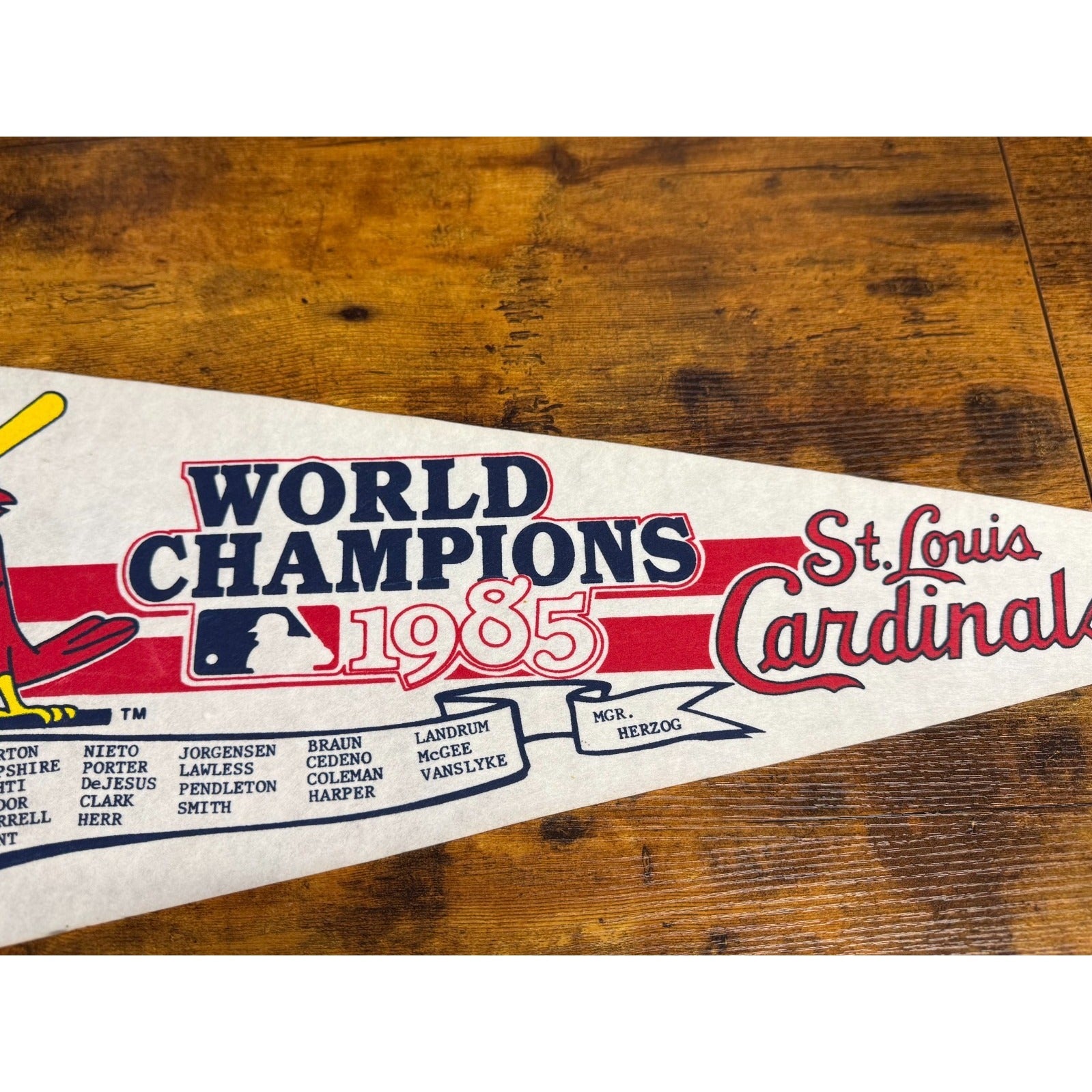 Vintage 1985 MLB St. Louis Cardinals World Champions pennant