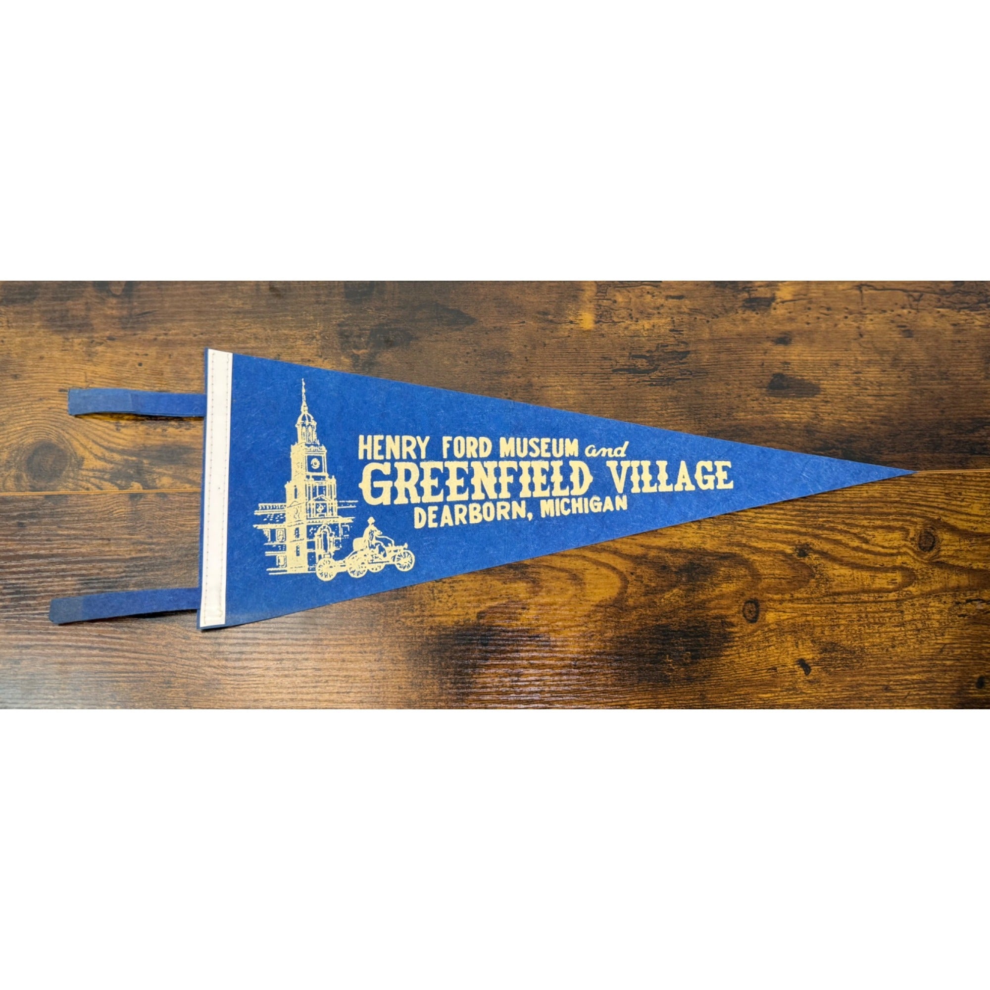 Vintage Henry Ford Museum & Greenfield Village Blue Felt Pennant