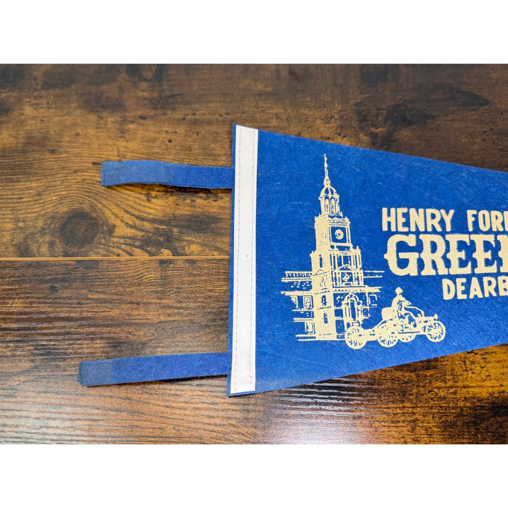 Vintage Henry Ford Museum & Greenfield Village Blue Felt Pennant