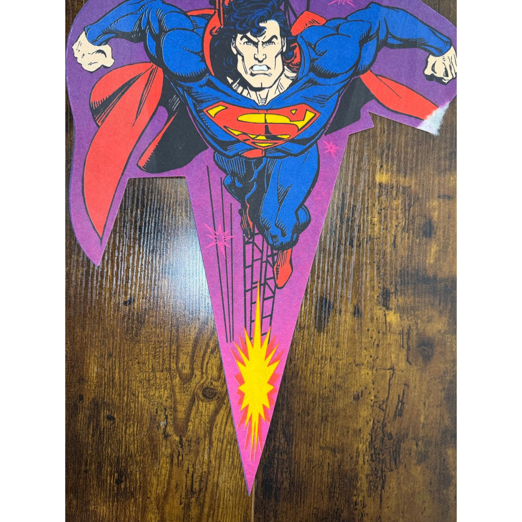 Six Flags Superman The Escape 1996 Pennant - DC Comics Collectible