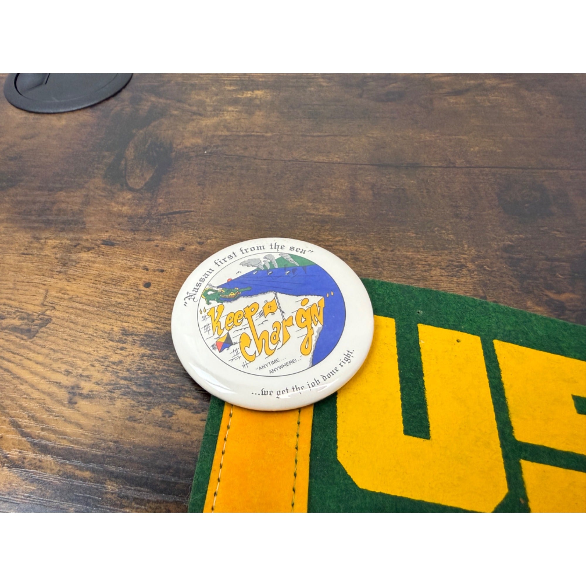 USS Nassau LHA 4 Felt Pennant Vintage Military With Bonus Keep Chargin Button