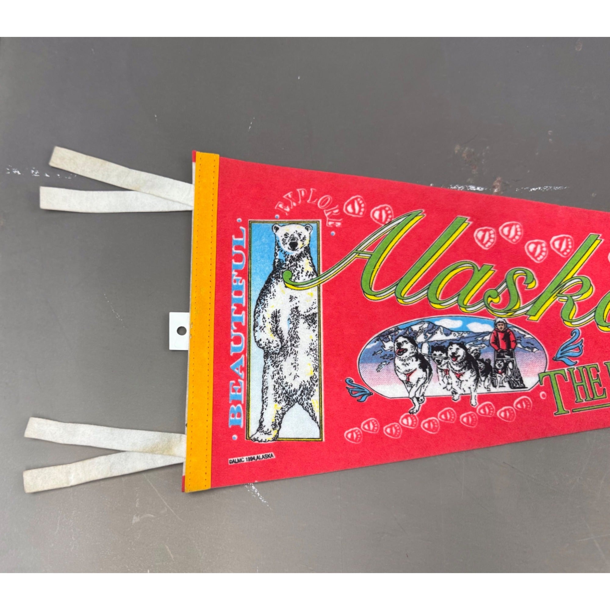 Vintage 1994 Alaska “The Last Frontier” pennant