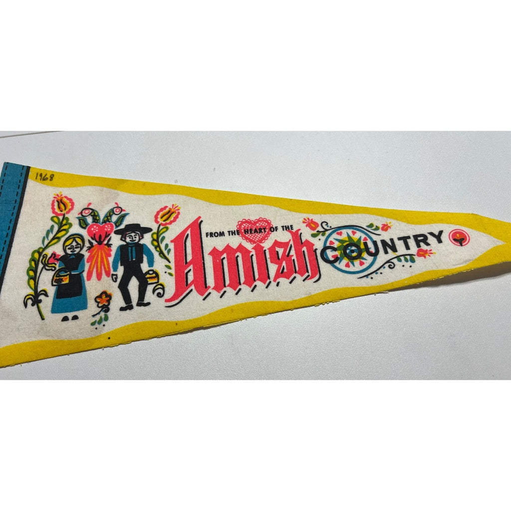 Vintage Amish Country 14”’ Felt Souvenir Pennant