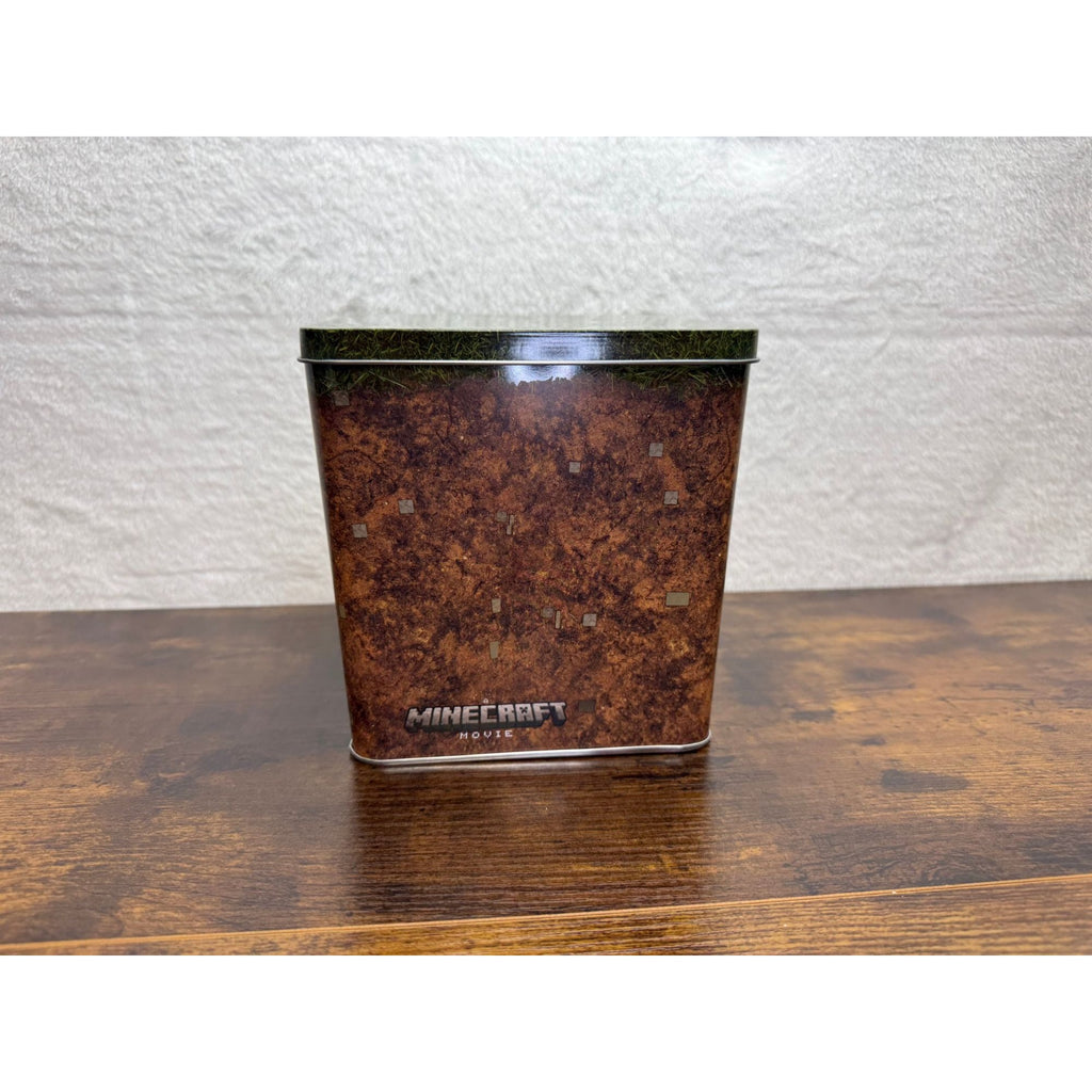 New Minecraft Movie AMC Exclusive Square Tin Box With Grass Block Design