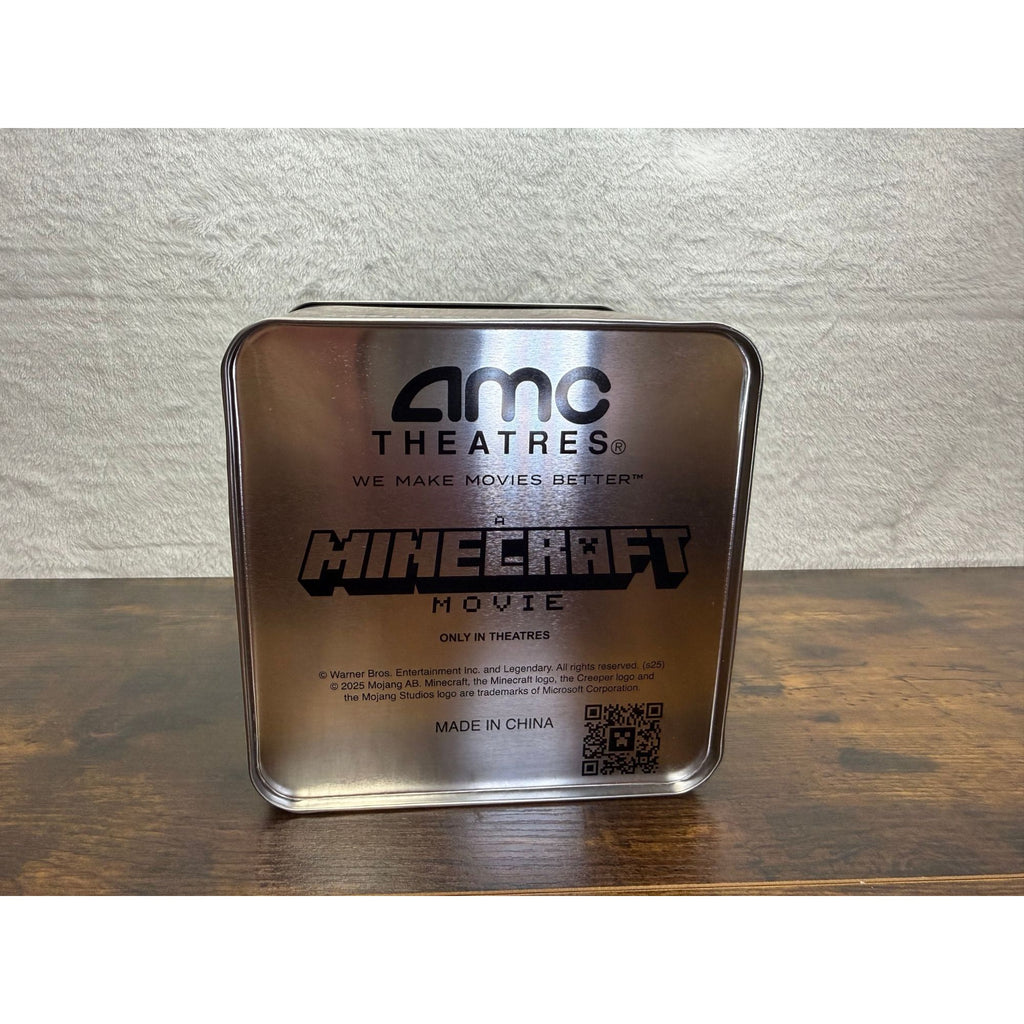New Minecraft Movie AMC Exclusive Square Tin Box With Grass Block Design