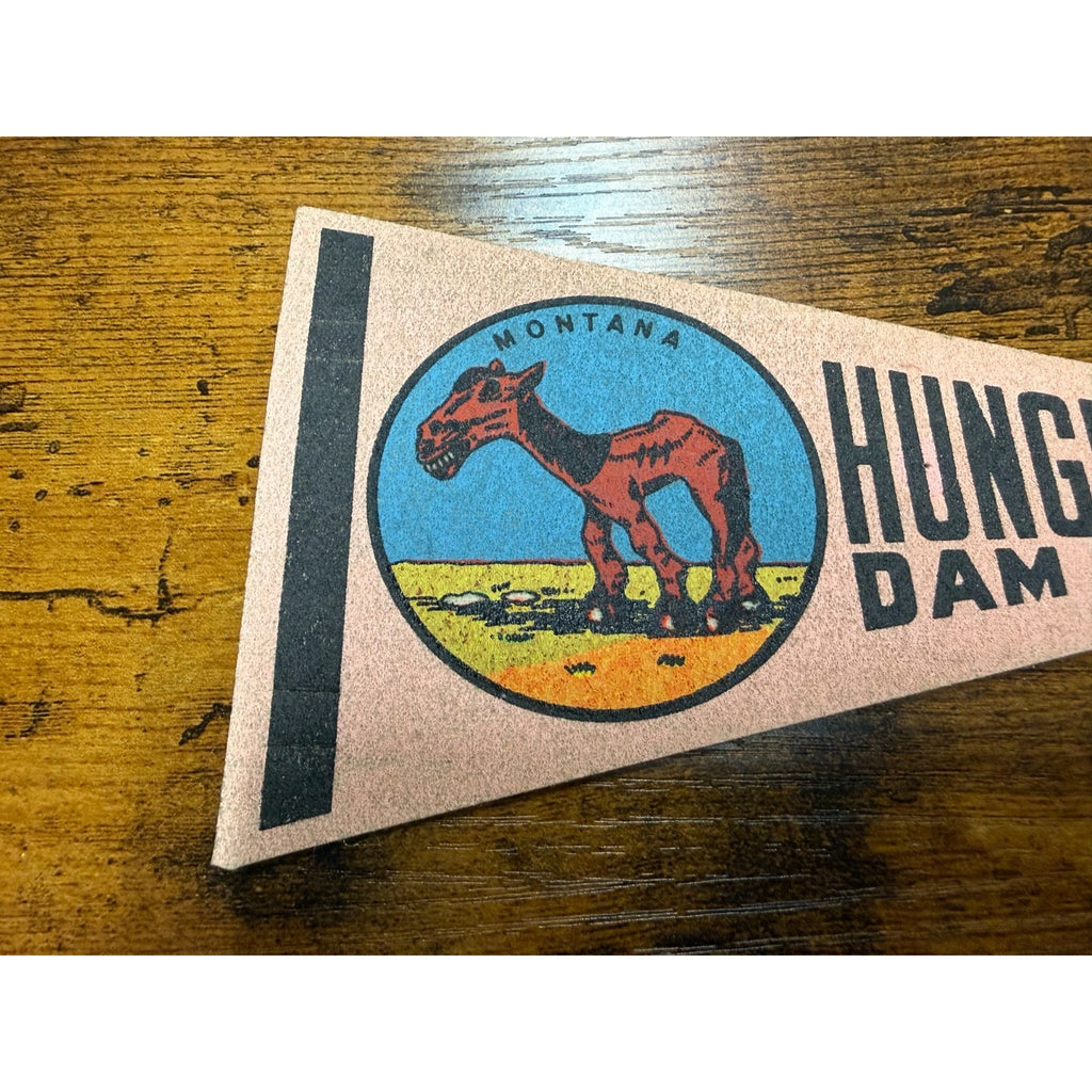 Vintage Hungry Horse Dam Montana Souvenir Felt Mini Pennant 8"