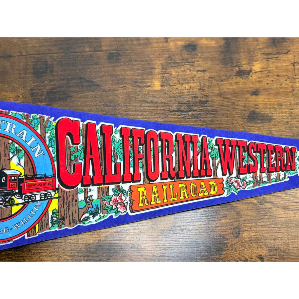 California Western Railroad Skunk Train Felt Pennant Vintage Fort Bragg Willits