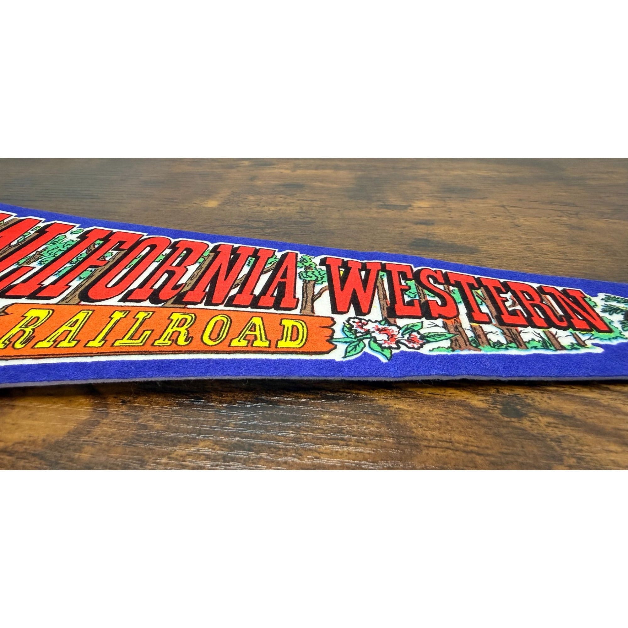 California Western Railroad Skunk Train Felt Pennant Vintage Fort Bragg Willits