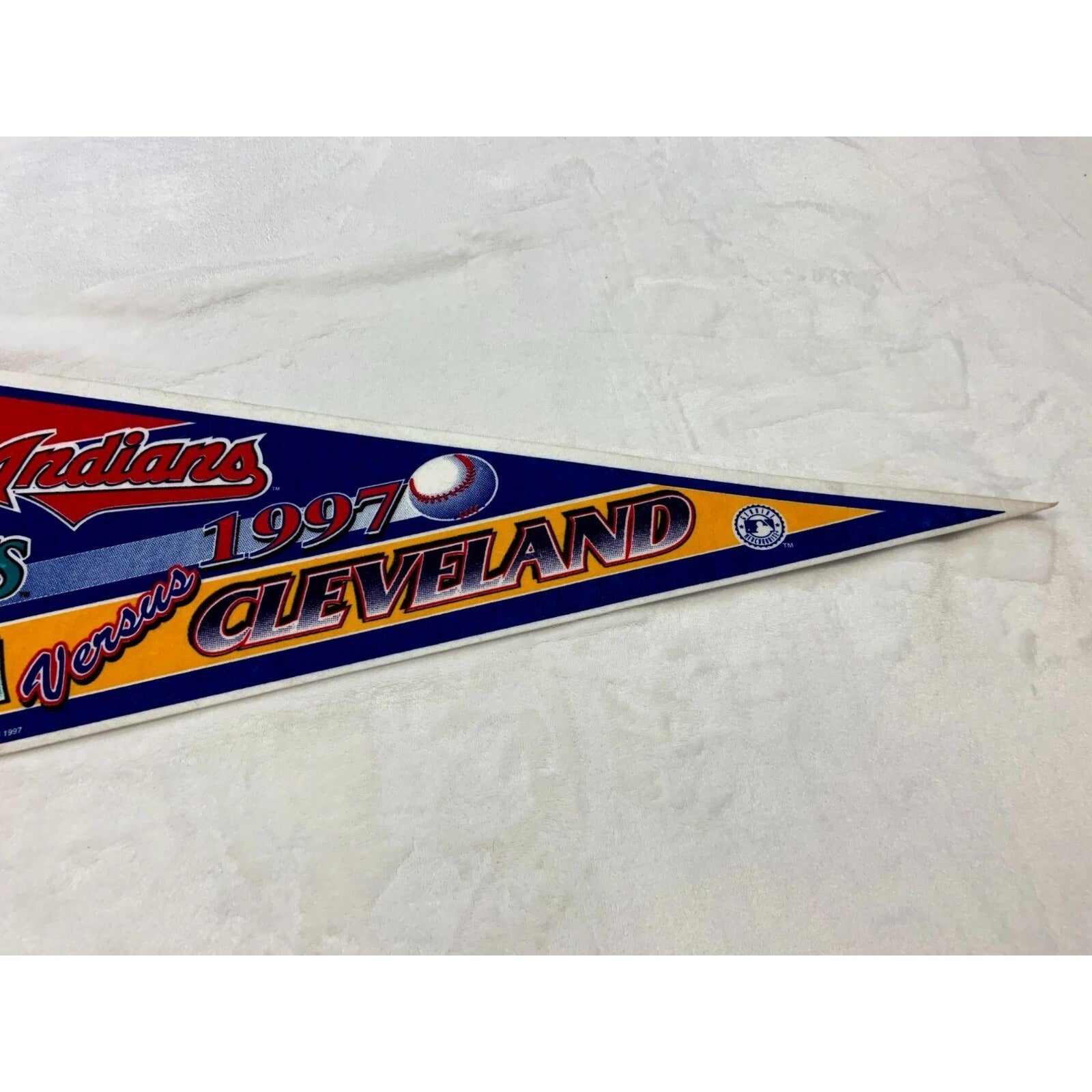 Vintage 1997 Florida Marlins vs Cleveland Indians World Series pennant