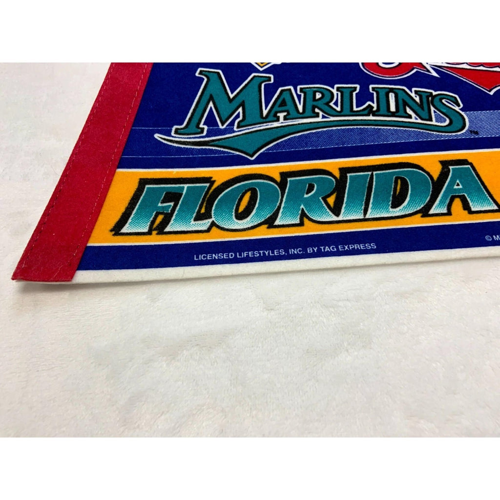 Vintage 1997 Florida Marlins vs Cleveland Indians World Series pennant