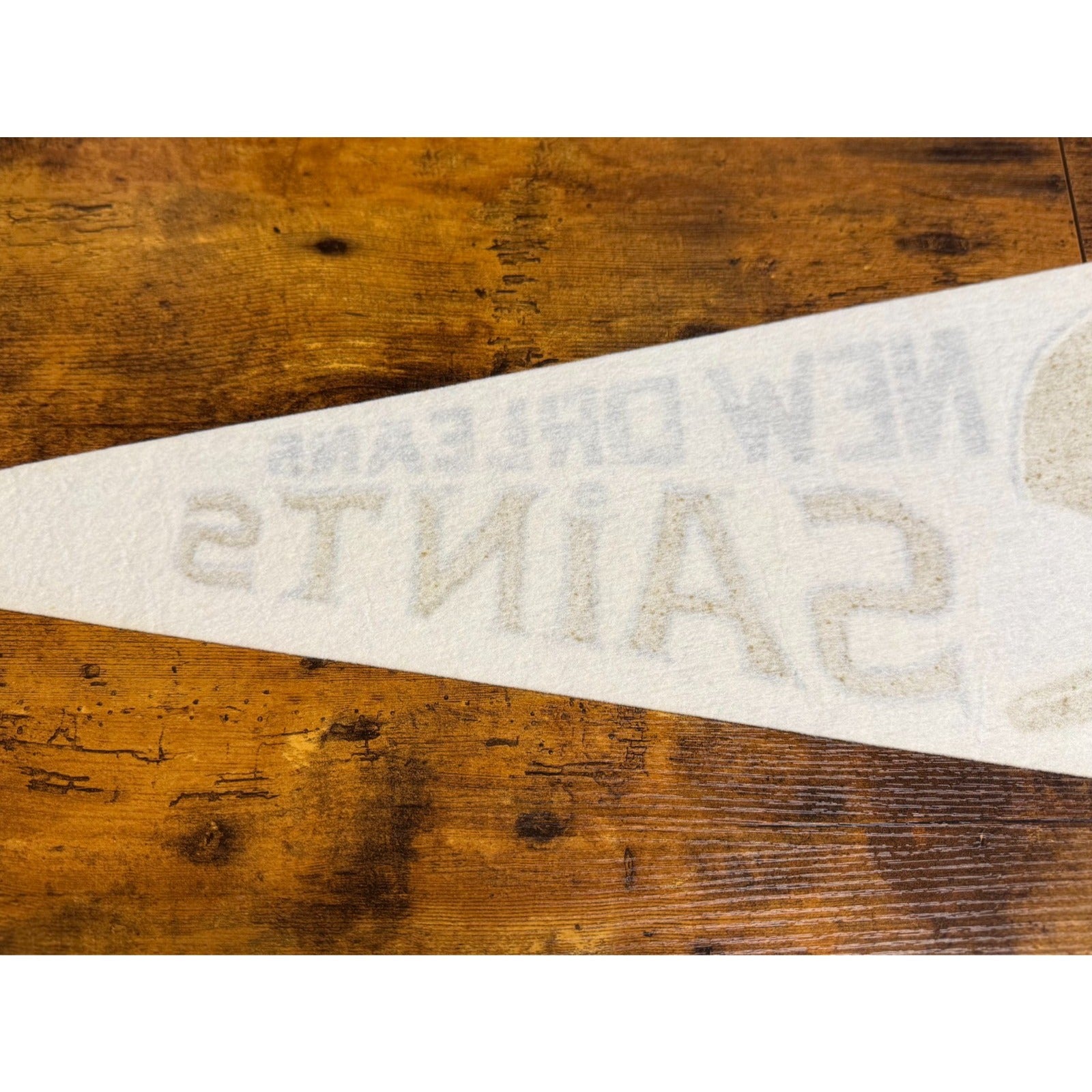 Vintage NFL New Orleans Saints pennant single bar helmet