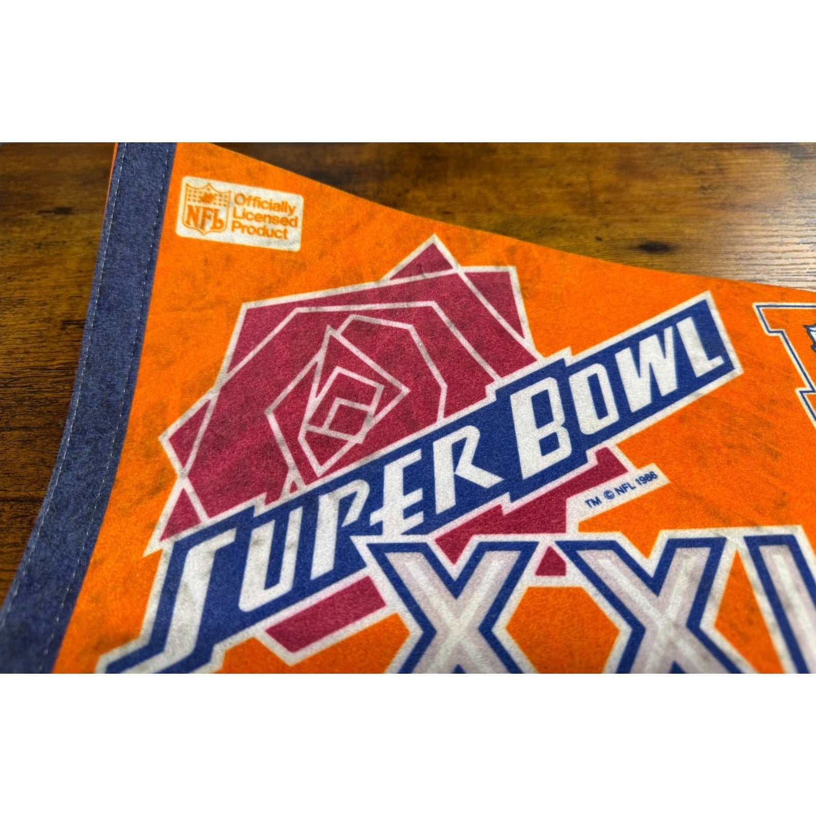 Vintage 1987 Super Bowl XXI Denver Broncos AFC. Champs pennant