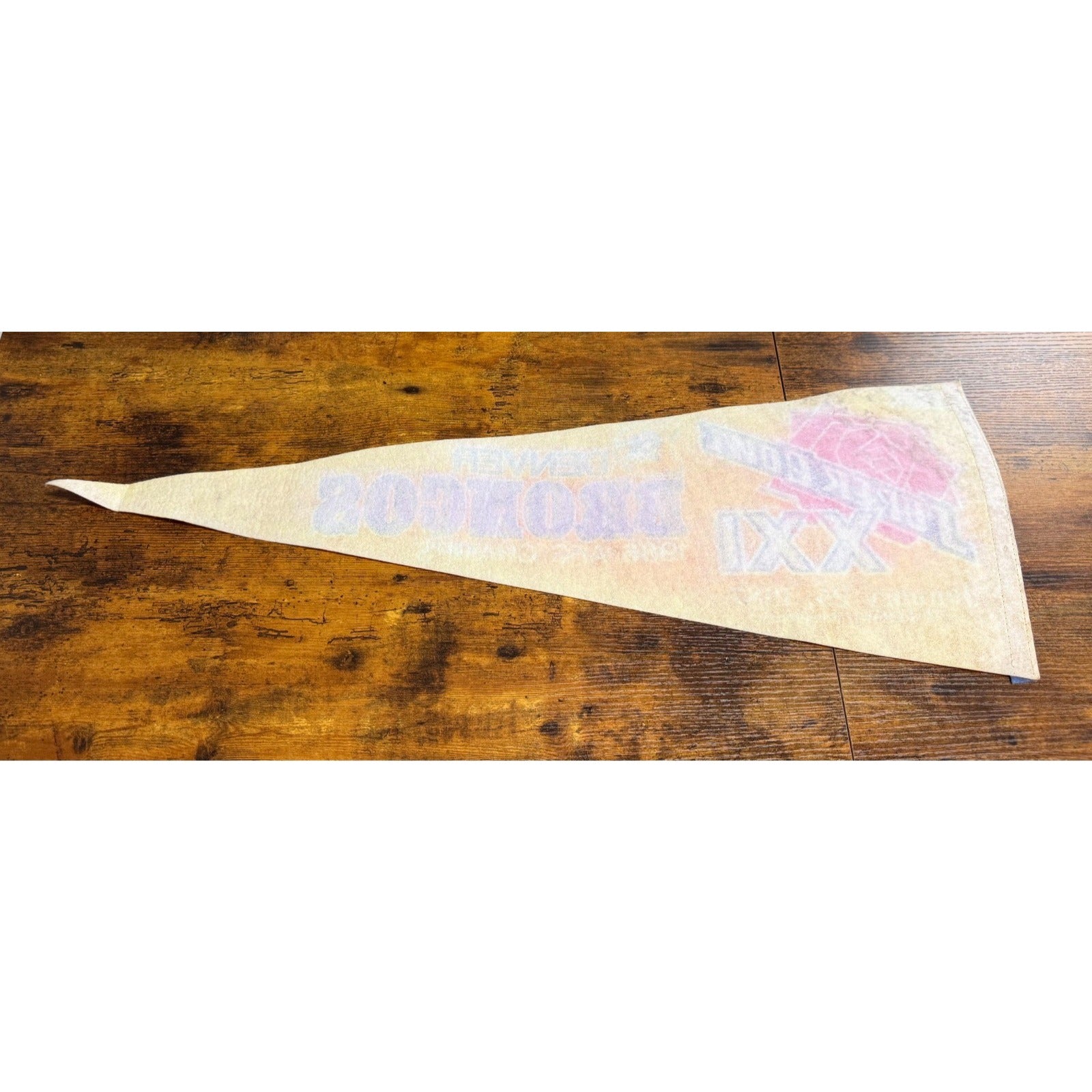 Vintage 1987 Super Bowl XXI Denver Broncos AFC. Champs pennant
