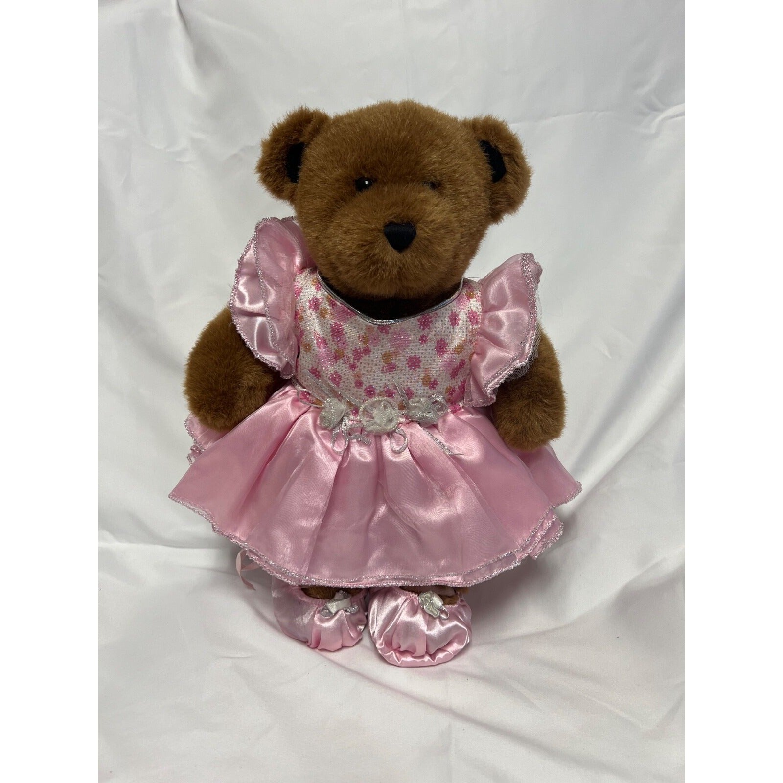 Build a Bear Teddy in pink dress 16"
