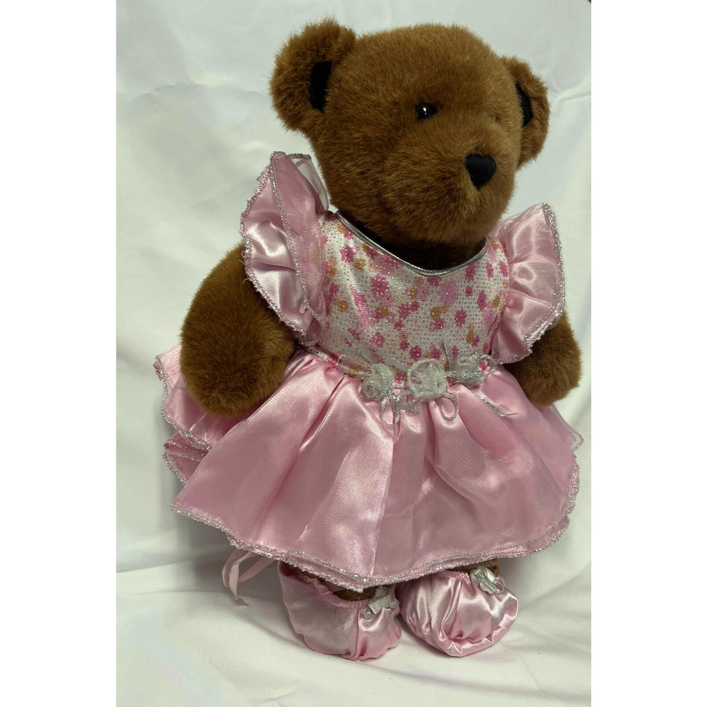 Build a Bear Teddy in pink dress 16"
