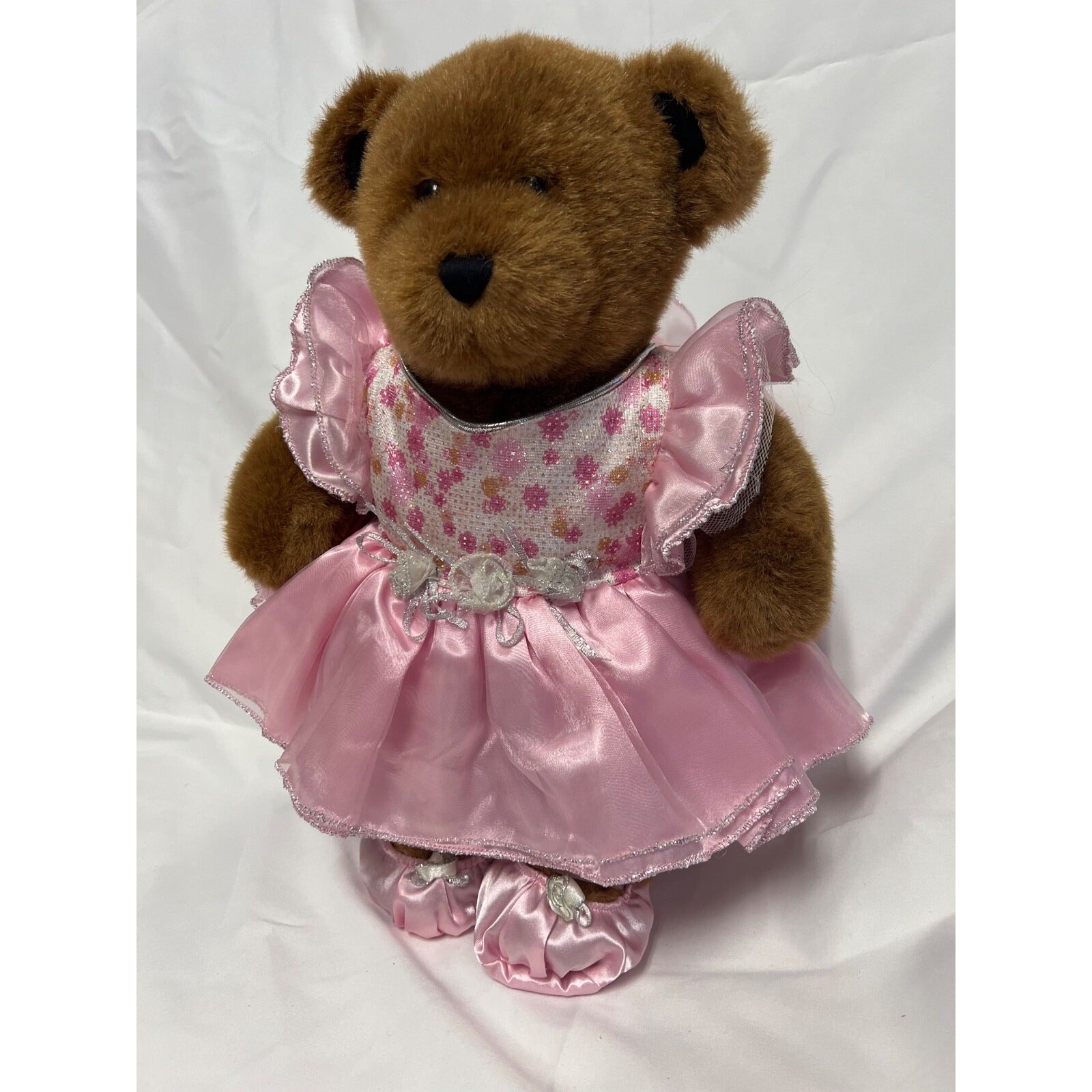 Build a Bear Teddy in pink dress 16"